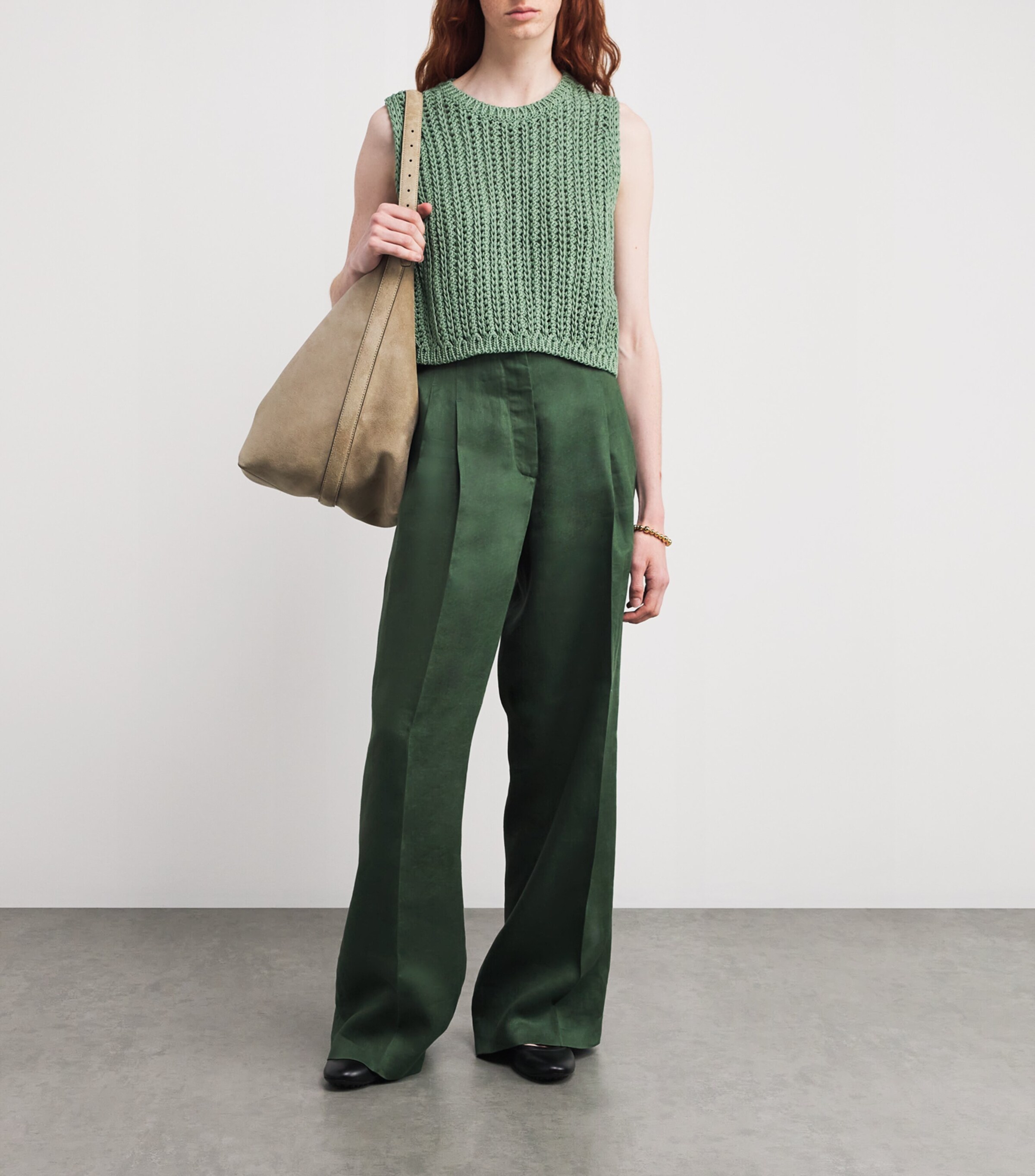 Cotton-Blend Sweater Vest 8130 WILLOW Image 2