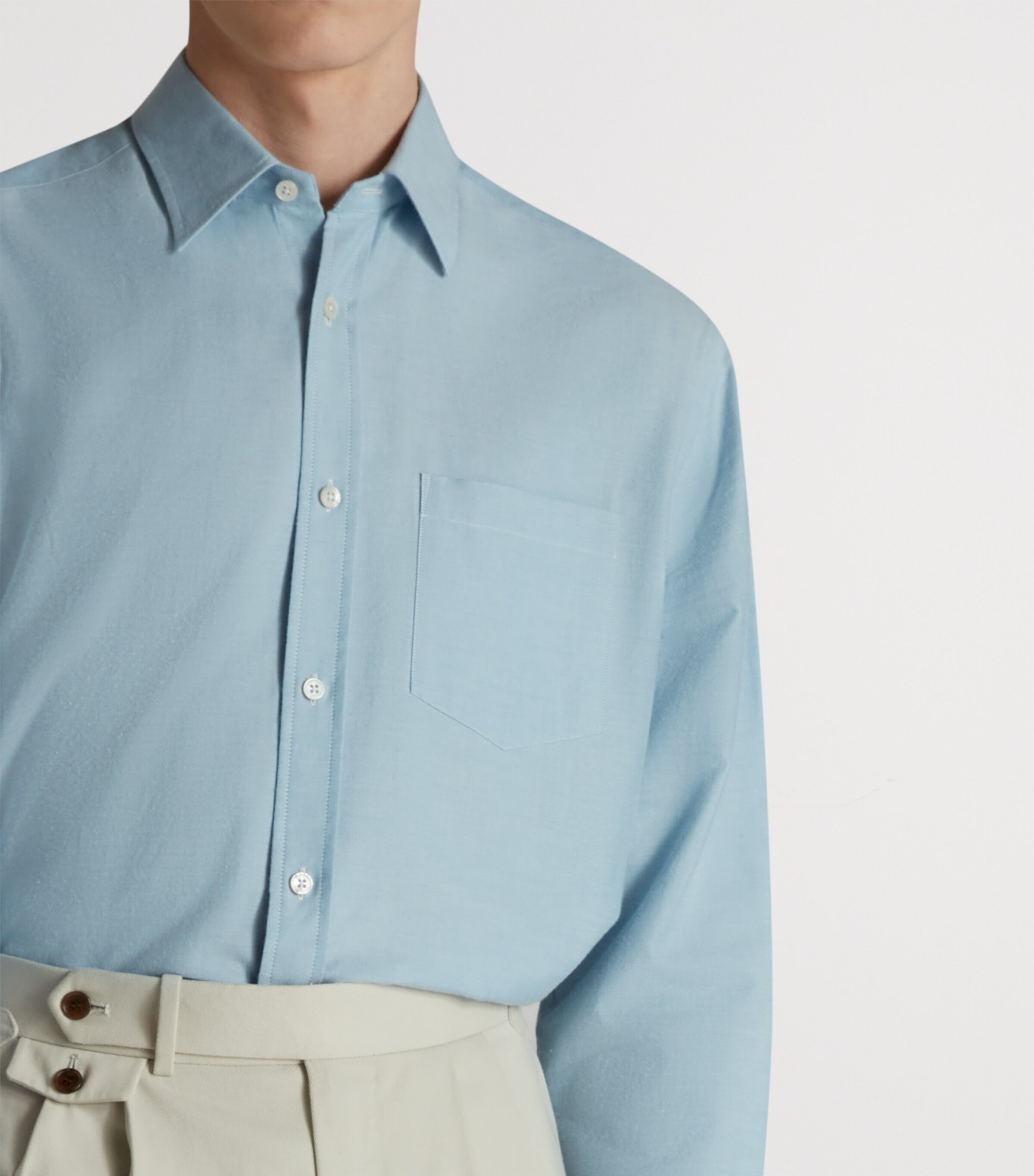 Cotton-Cashmere Oxford Shirt 450PALE BLUE Image 5