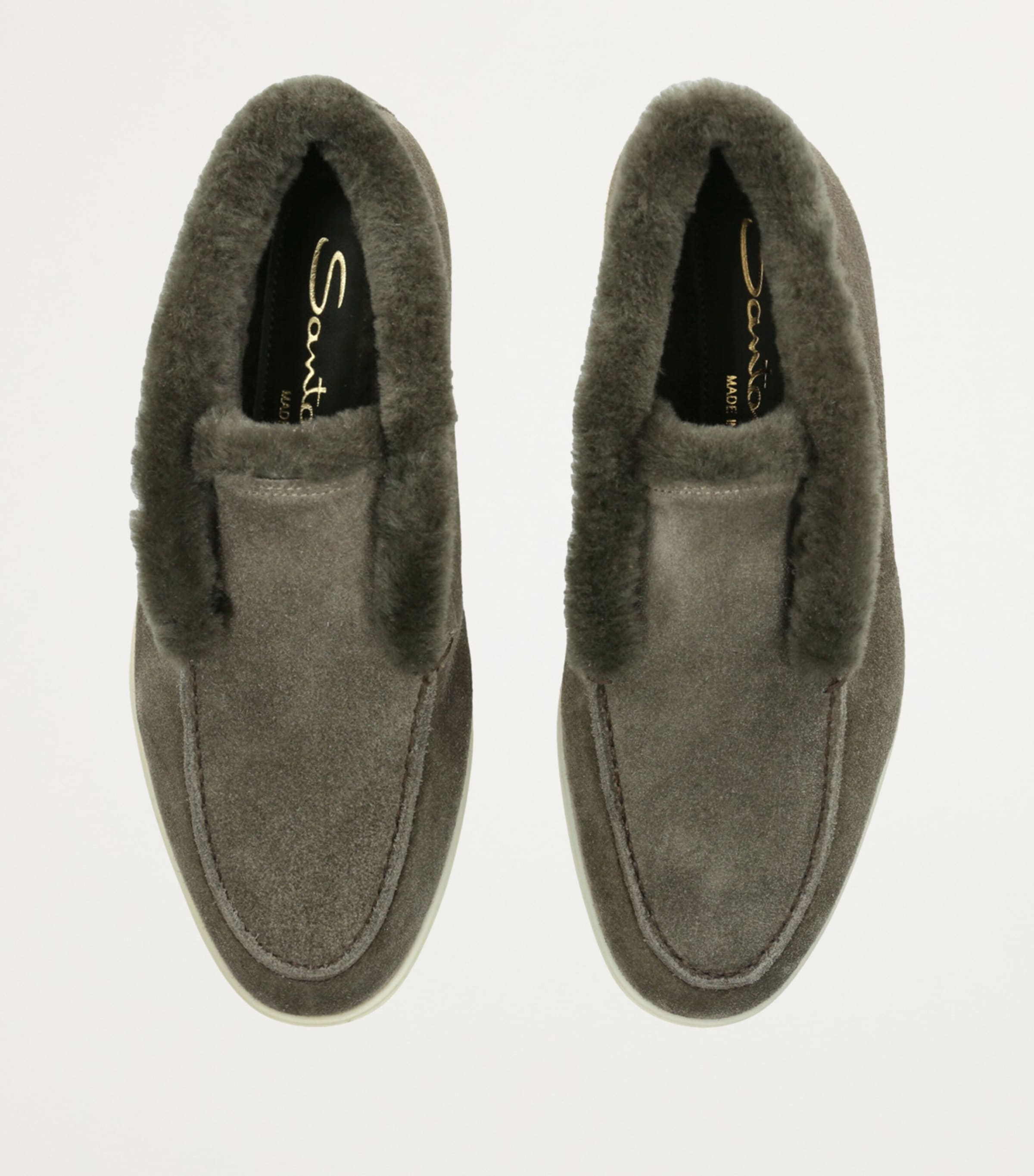 Santoni Suede Fur-Trim Fortune Ankle Boots | Harrods US
