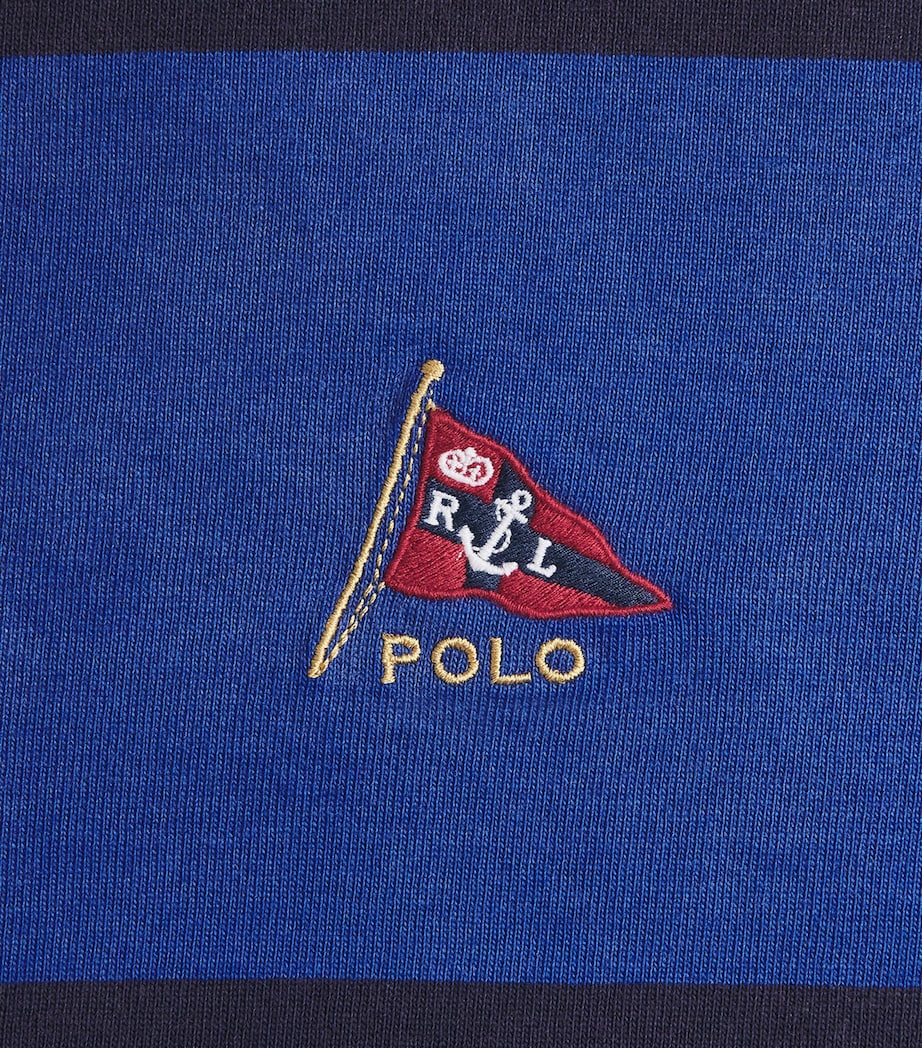 Polo Ralph Lauren Mens Cotton Stripe Rugby Shirt Cruise Ryl/nport Nvy Image 6