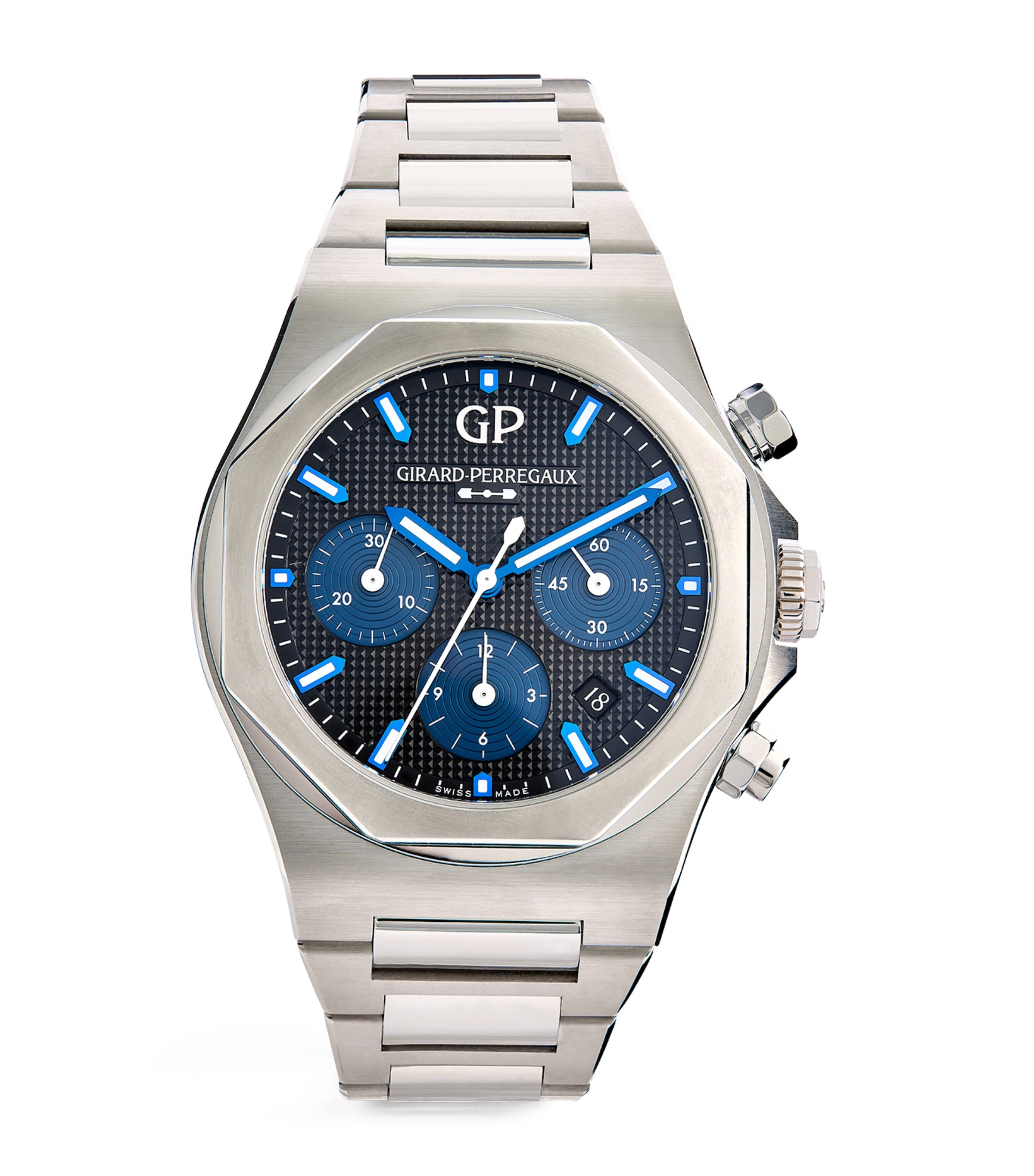 Girard-perregaux Stainless Steel Laureato Chronograph Watch In Neutral