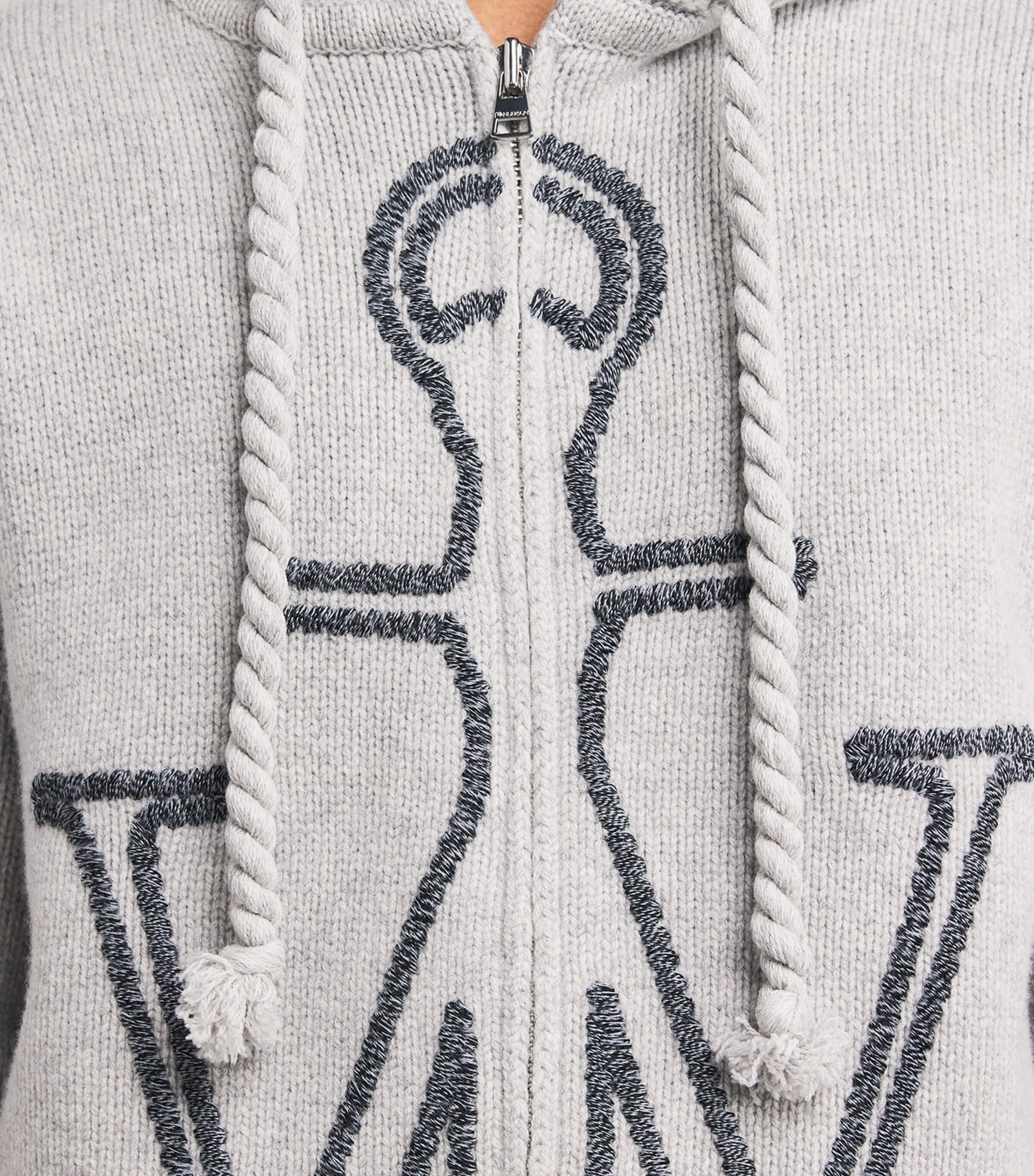 JW Anderson Grey Wool Anchor Hoodie | Harrods UK