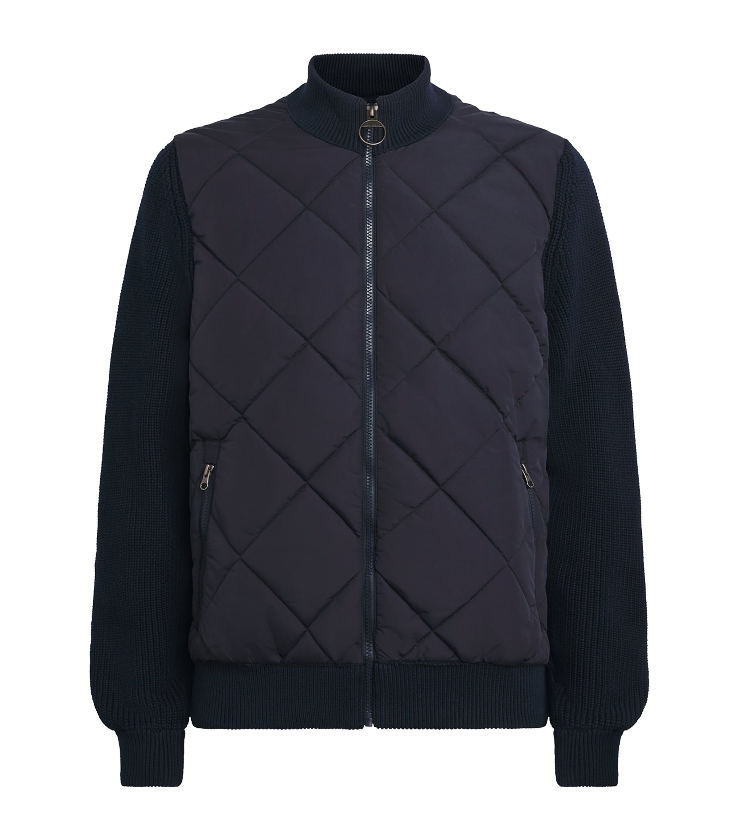 Barbour Mens Knitted Quilted Newland Jacket Navy Image 1