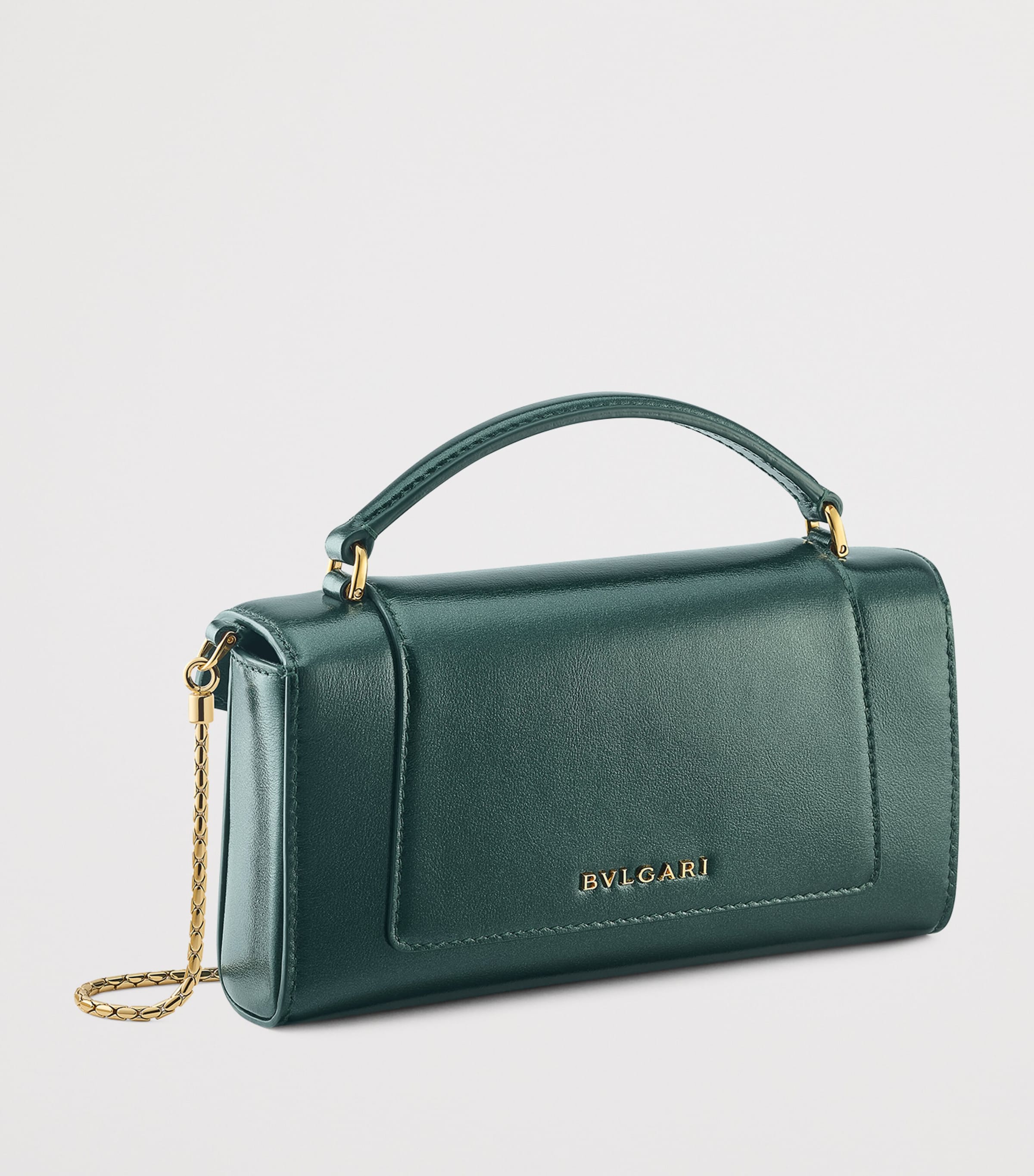 Bvlgari Calfskin Serpenti Forever Cross-Body Bag Green Medium Image 6