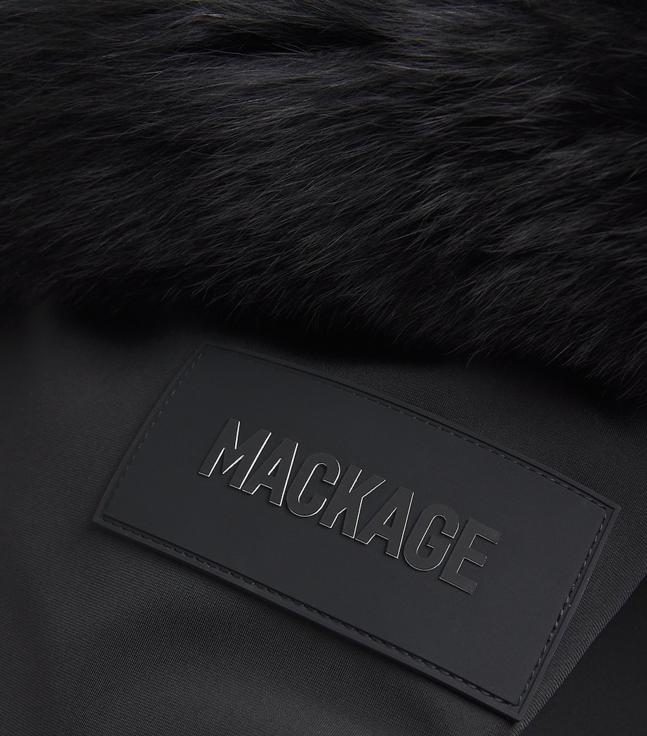 Bonded Fleece Fox Fur-Trim Elle-ZR Ski Suit BLACK Image 5