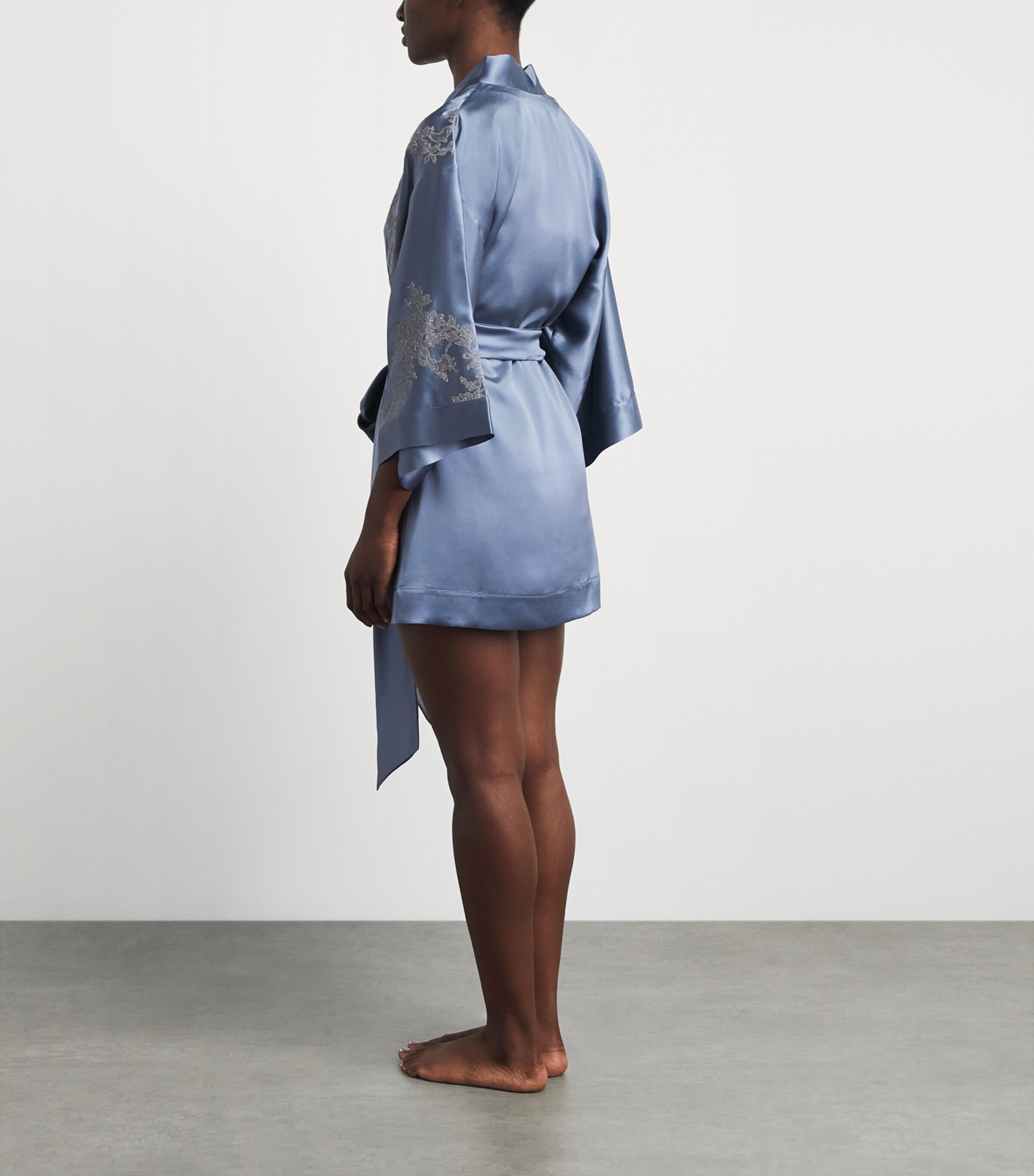 Carine Gilson Short Silk Cérès Robe Bluestone Image 4