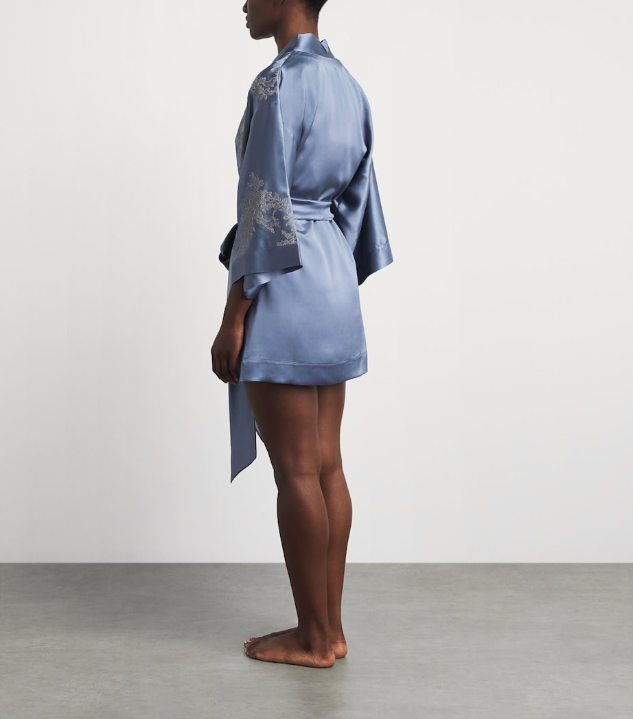 Carine Gilson Short Silk Cérès Robe Bluestone Image 4