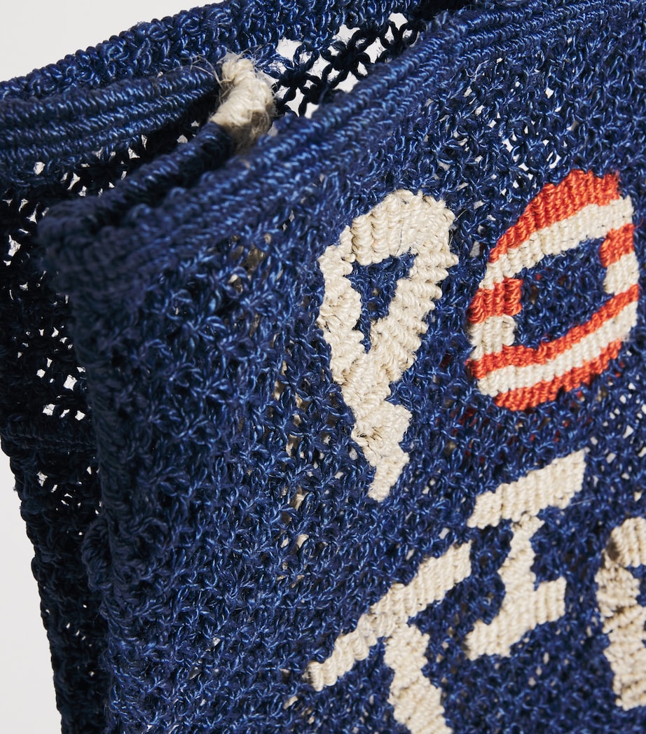 Jute Barry Pool Time Tote Bag INDIGO Image 6