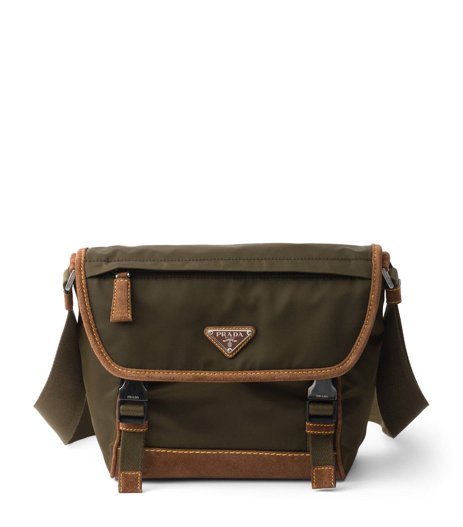 Prada Medium Leather and Re-Nylon Messenger Bag Image 1