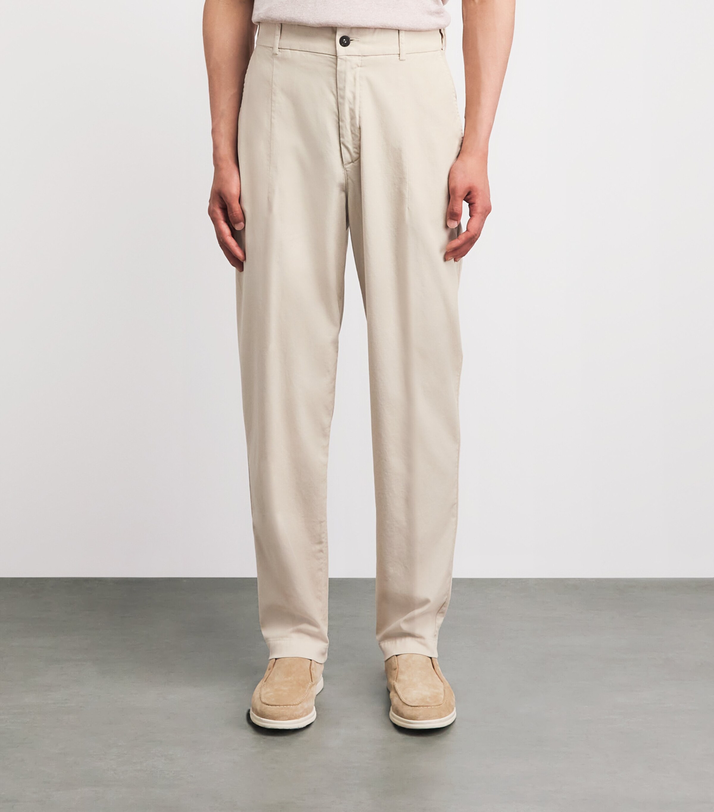 Eleventy Mens Stretch-Cotton Chinos Sabbia Image 4