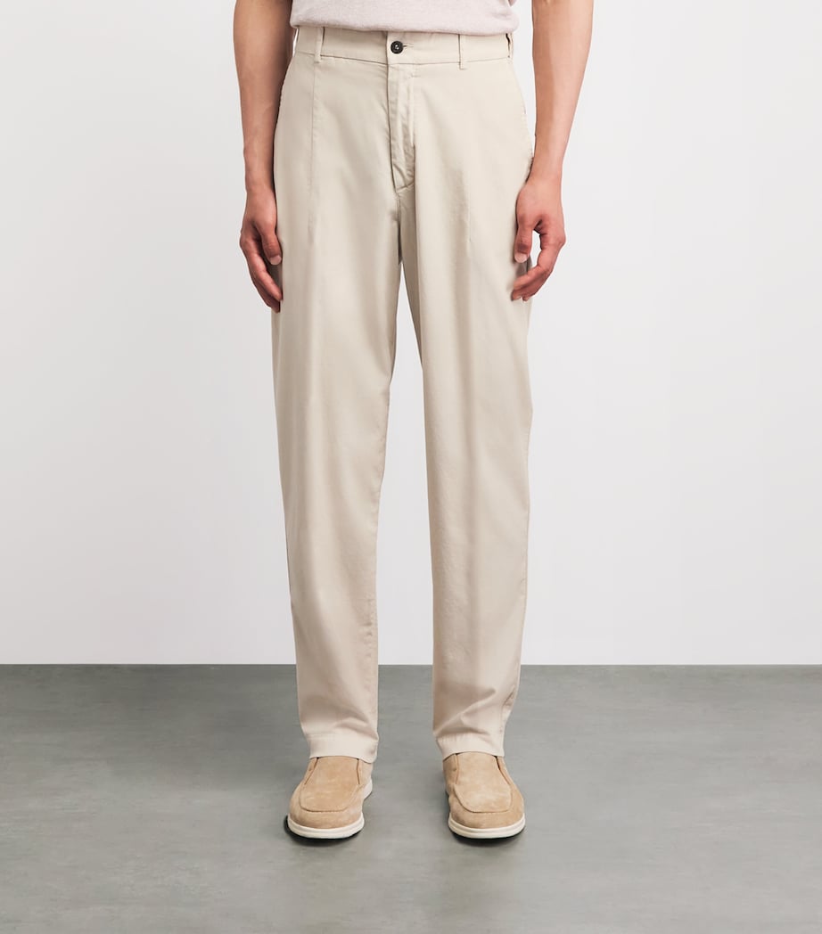 Eleventy Mens Stretch-Cotton Chinos Sabbia Image 4