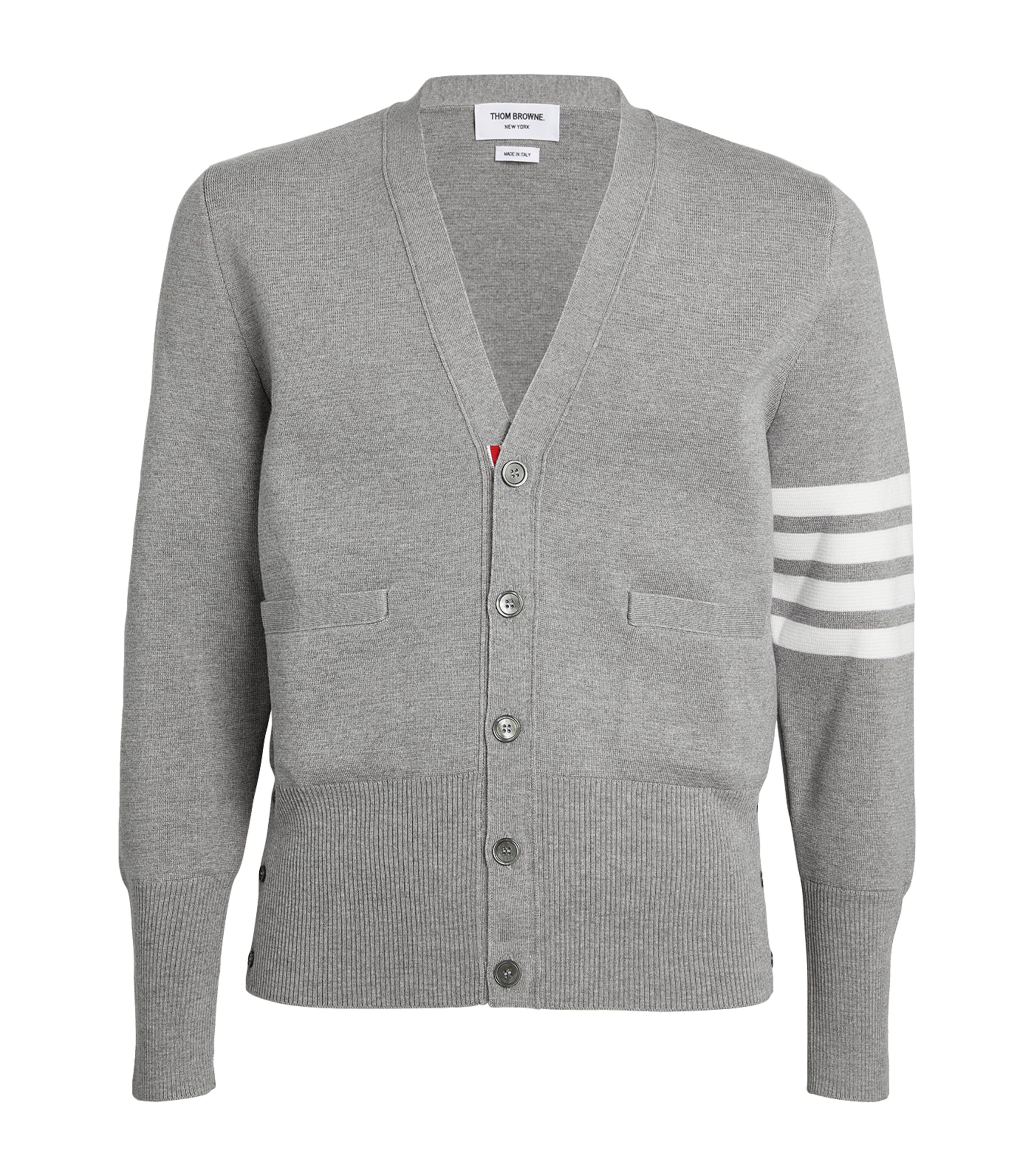 THOM BROWNE MERINO WOOL 4-BAR CARDIGAN 