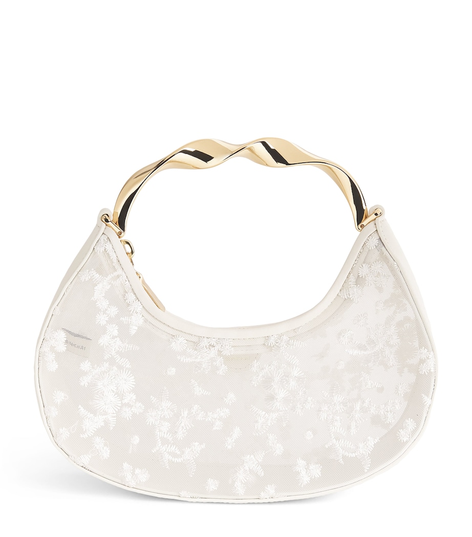 Simkhai Mesh Embroidered Nixi Clutch Bag Ivory Image 1