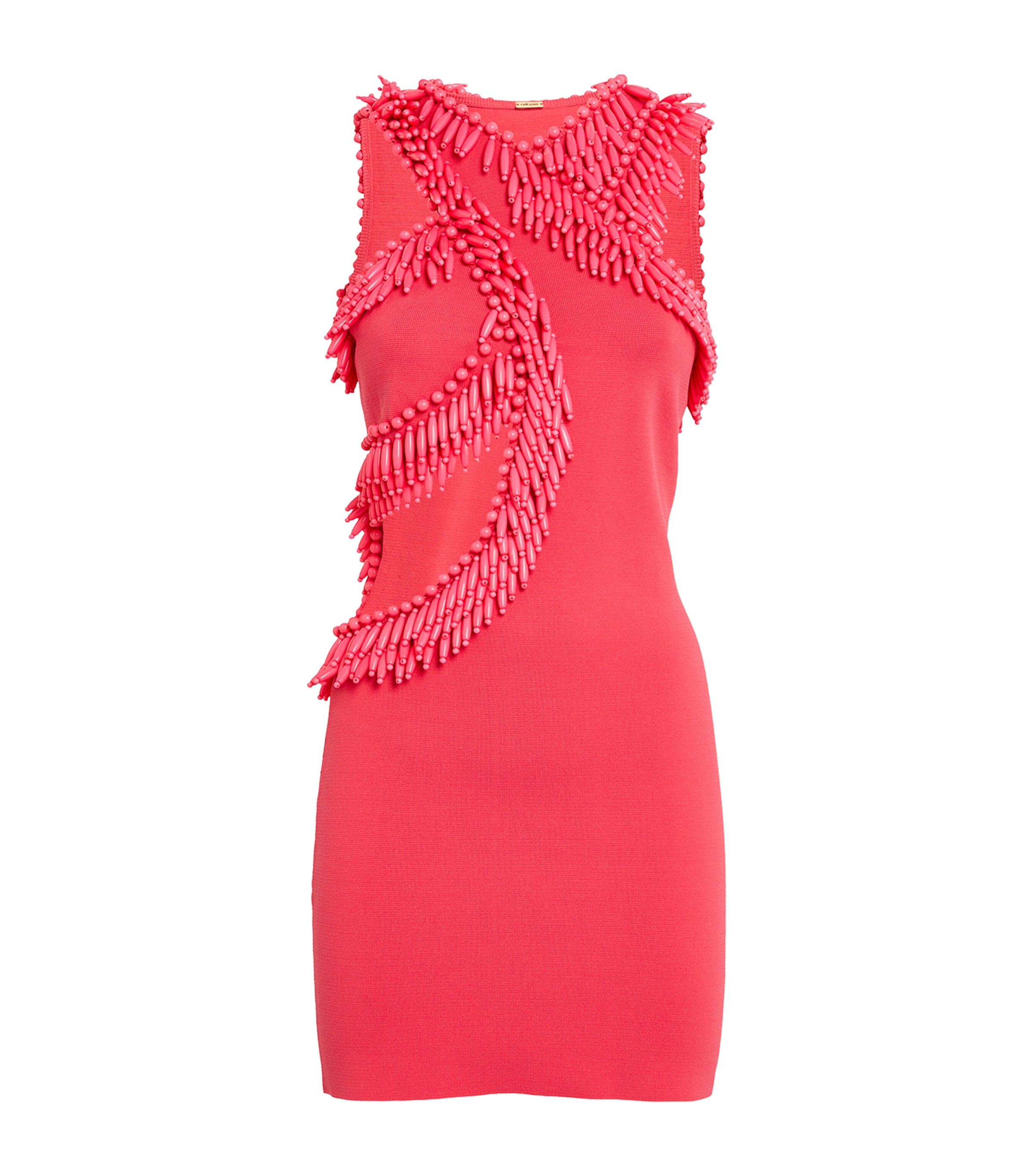 Cult Gaia Bead-embellished Cut-out Dress In Pink