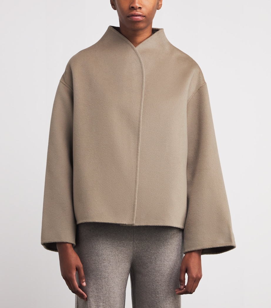 Wool-Cashmere Short Jacket DARK SAND Image 3