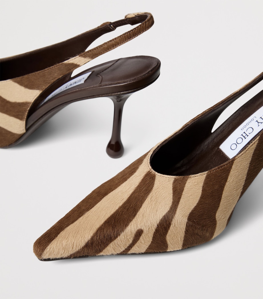 Isa 80 Calf Hair Slingback Pumps CHOCOLATE MIX Image 5