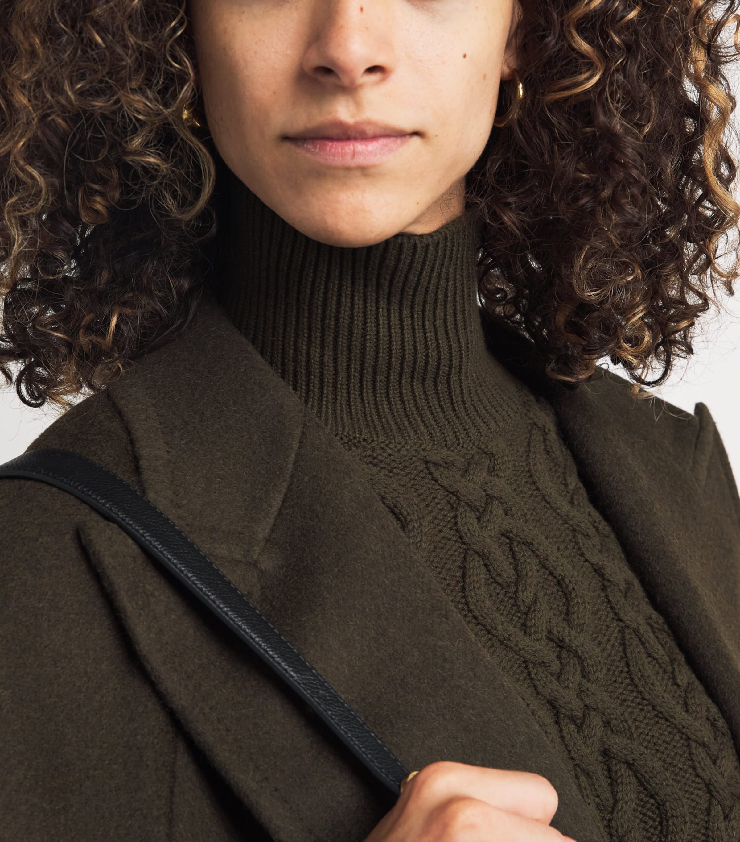 Wool-Cashmere Cable-Knit Mini Dress MOSS GREEN Image 7