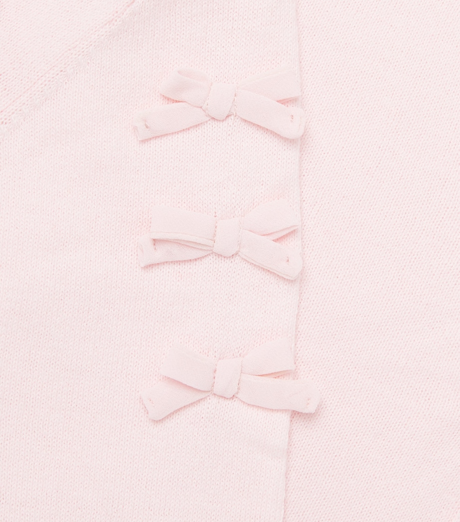 Monnalisa Pink Cotton-Wool Bow Cardigan (6 Months - 6 Years) | Harrods US