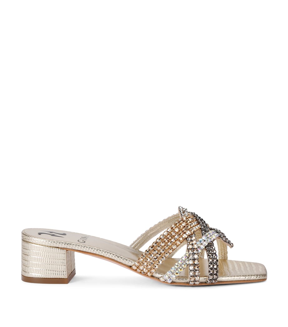 Leather Embellished Roma Mules 35 GOLD Image 1