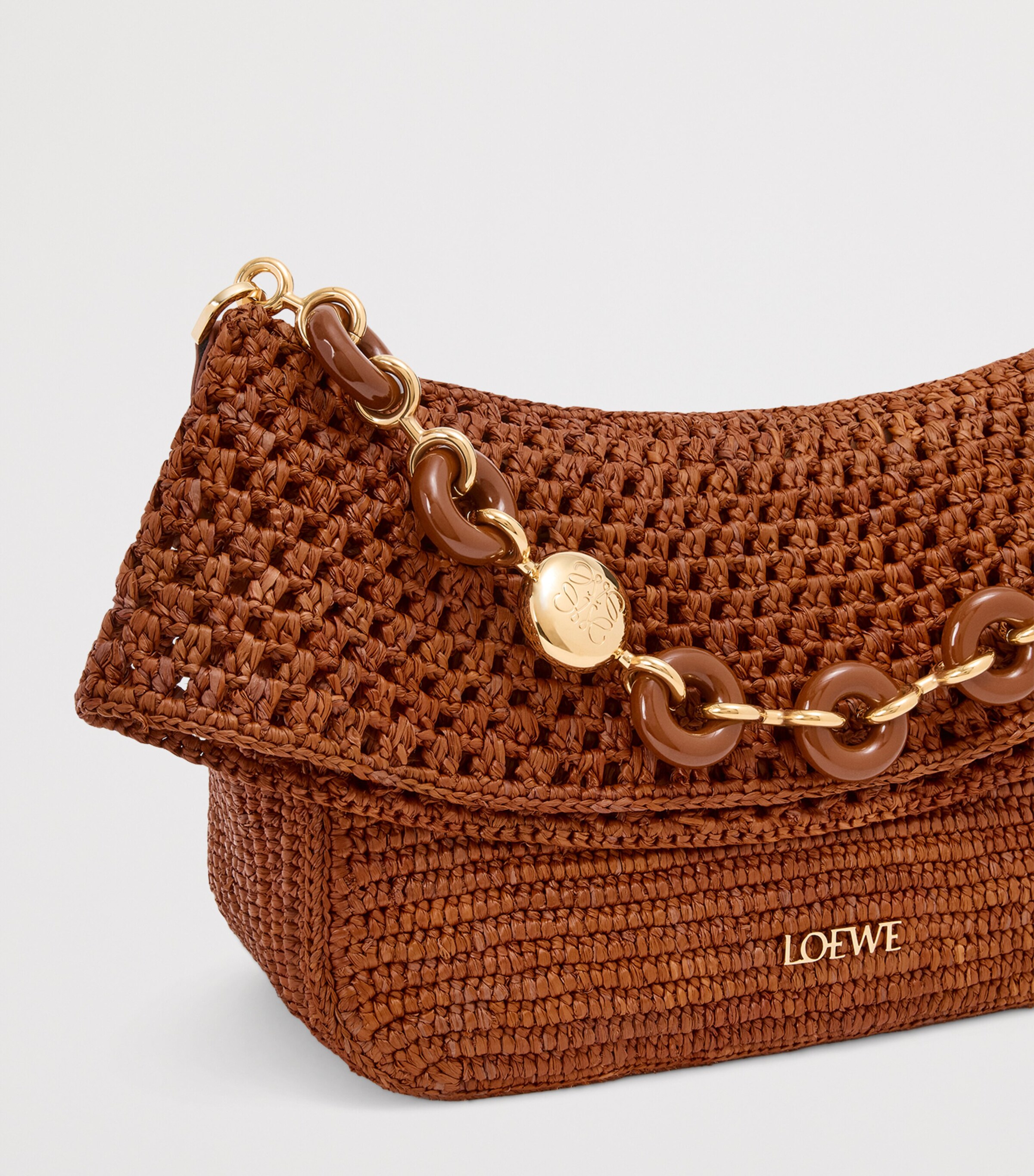 LOEWE x Paula's Ibiza Medium Raffia Ola Shoulder Bag