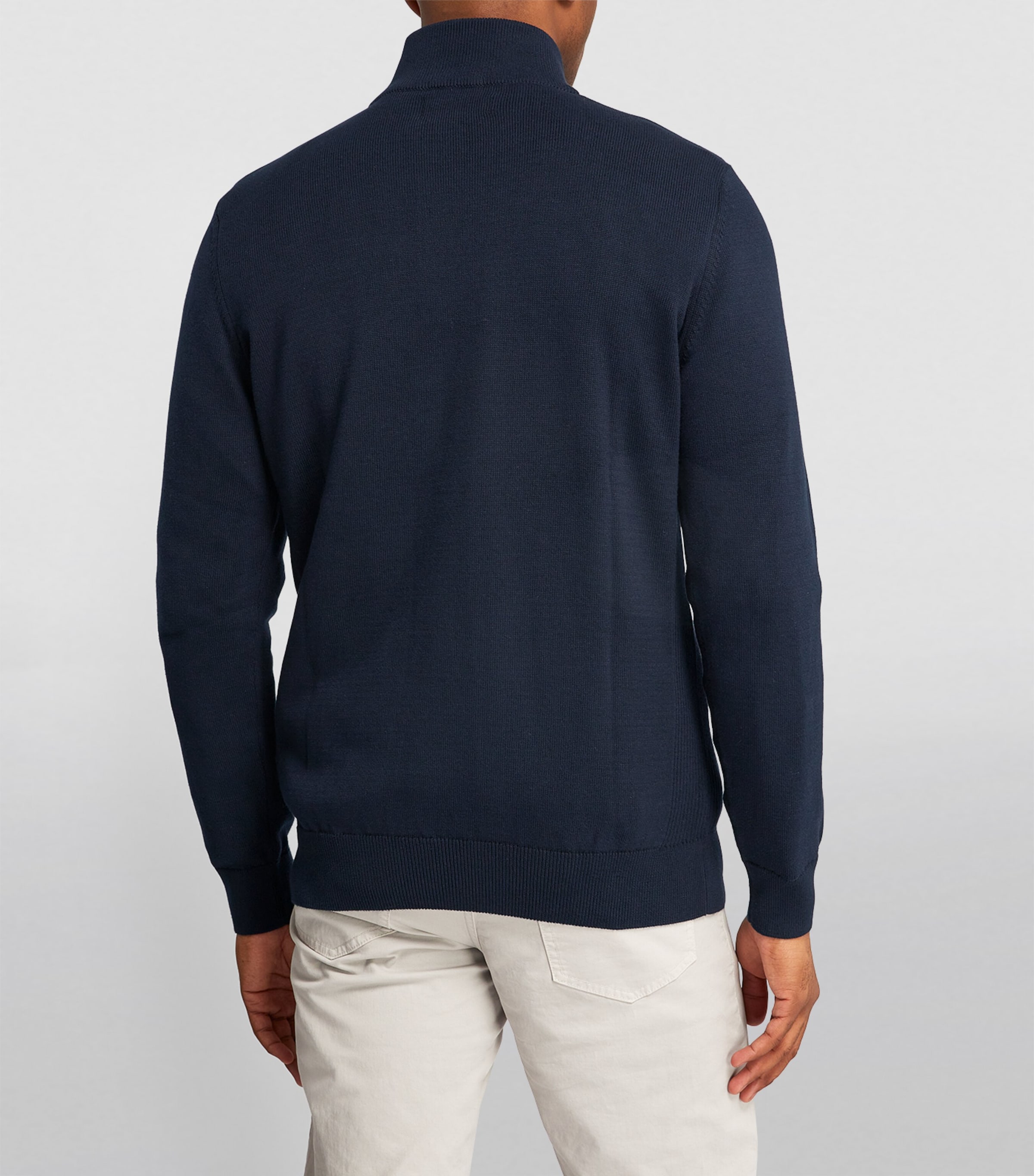 Cotton Half-Zip Sweater NAVY Image 4