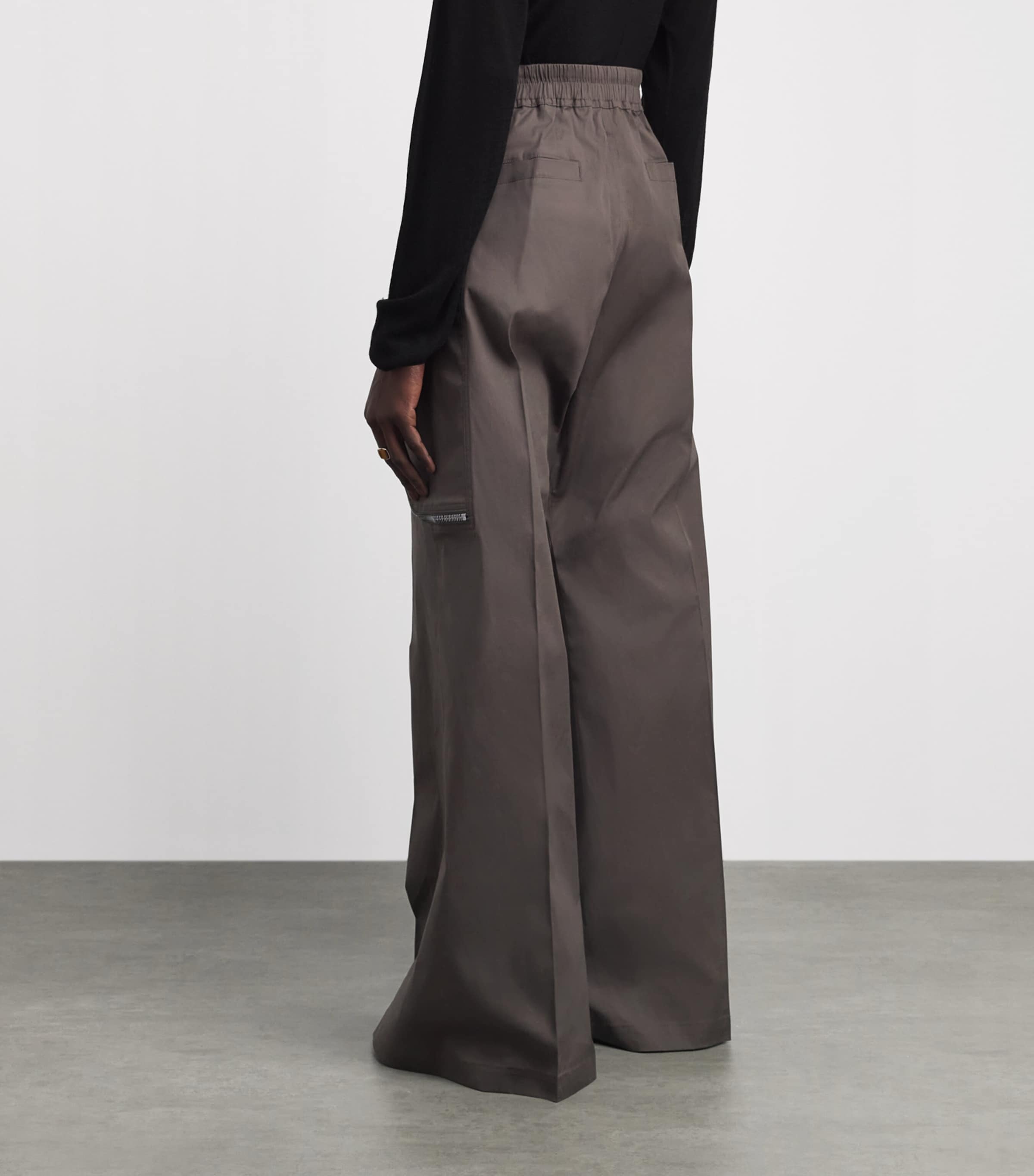 Rick Owens Mens Cotton Heizer Belas Cargo Trousers Dark Dust/ Image 4