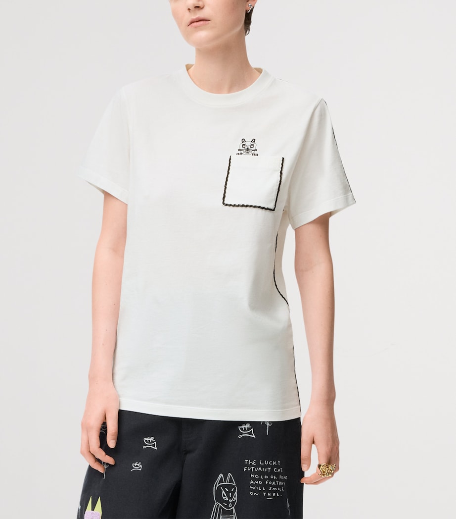 x Louis Wain Stretch-Cotton T-Shirt WHITE Image 3