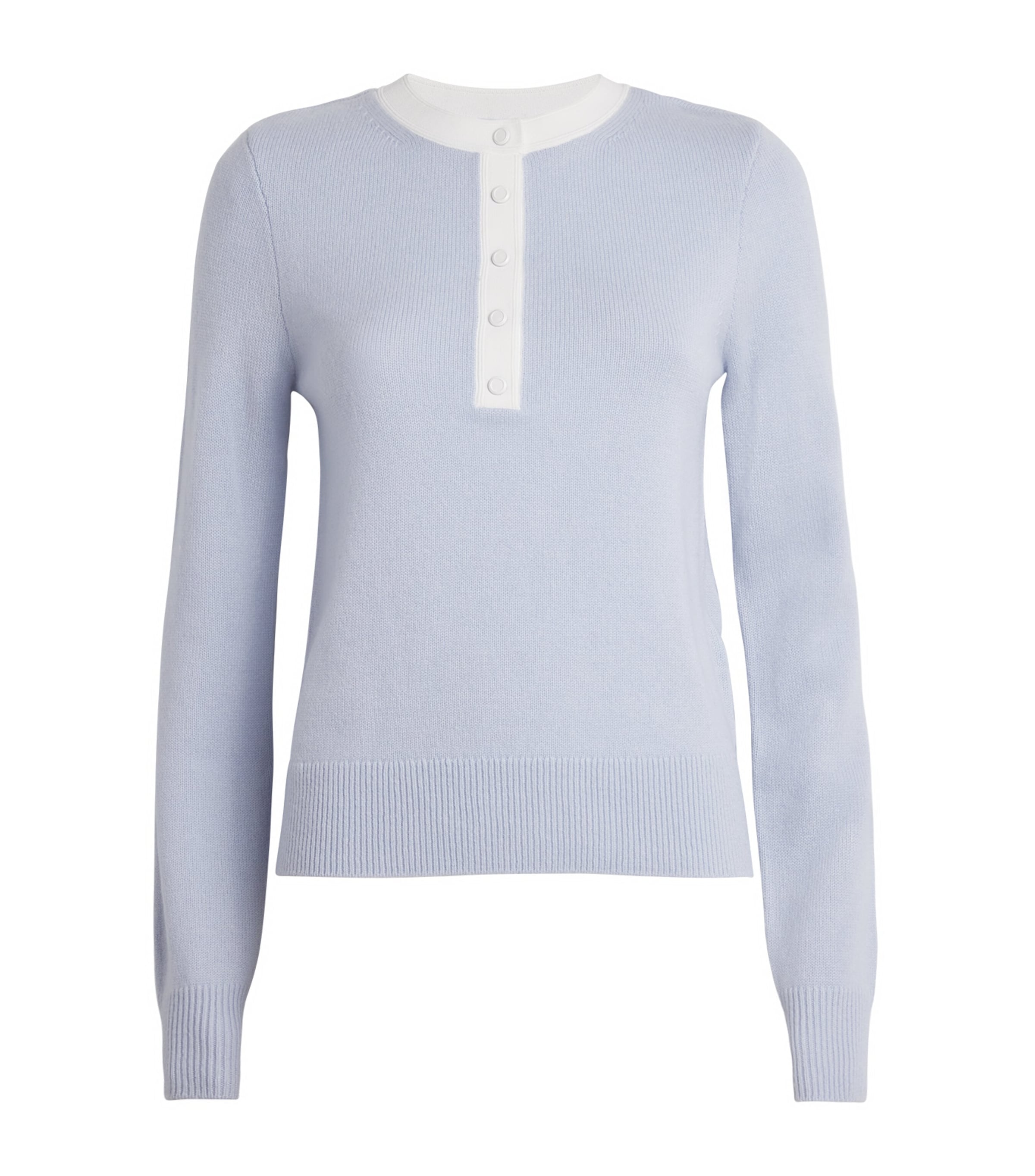 Sandro Wool-cashmere Henley Top In Blue