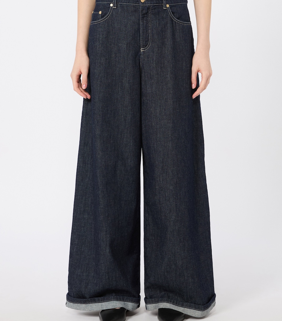 Max Mara Womens High-Waist Wide-Leg Jeans Ultramarine Image 3