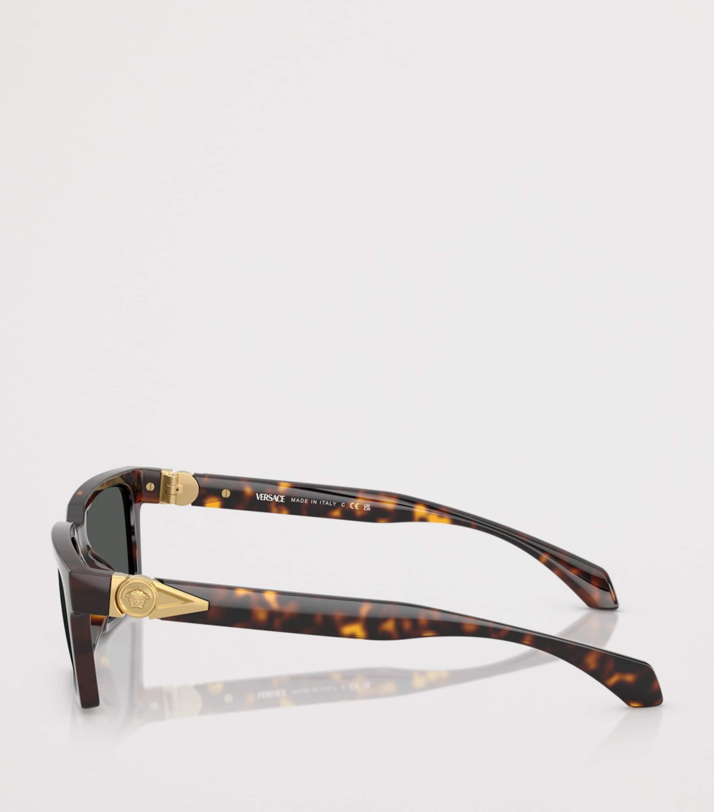 Versace Tortoiseshell Rectangular Sunglasses Image 3
