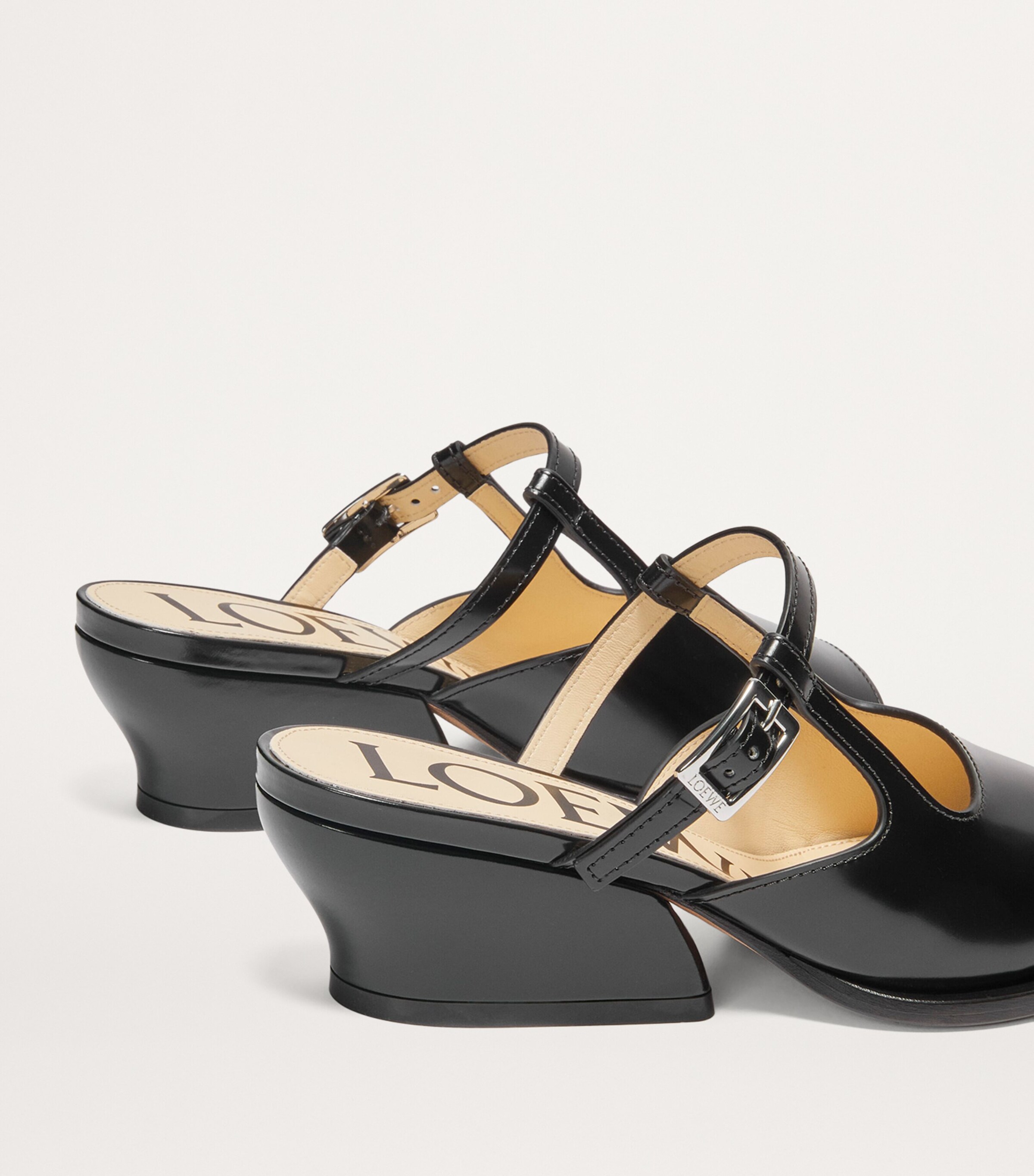 LOEWE Leather Onda Mary Jane Mules 45 Black Image 4