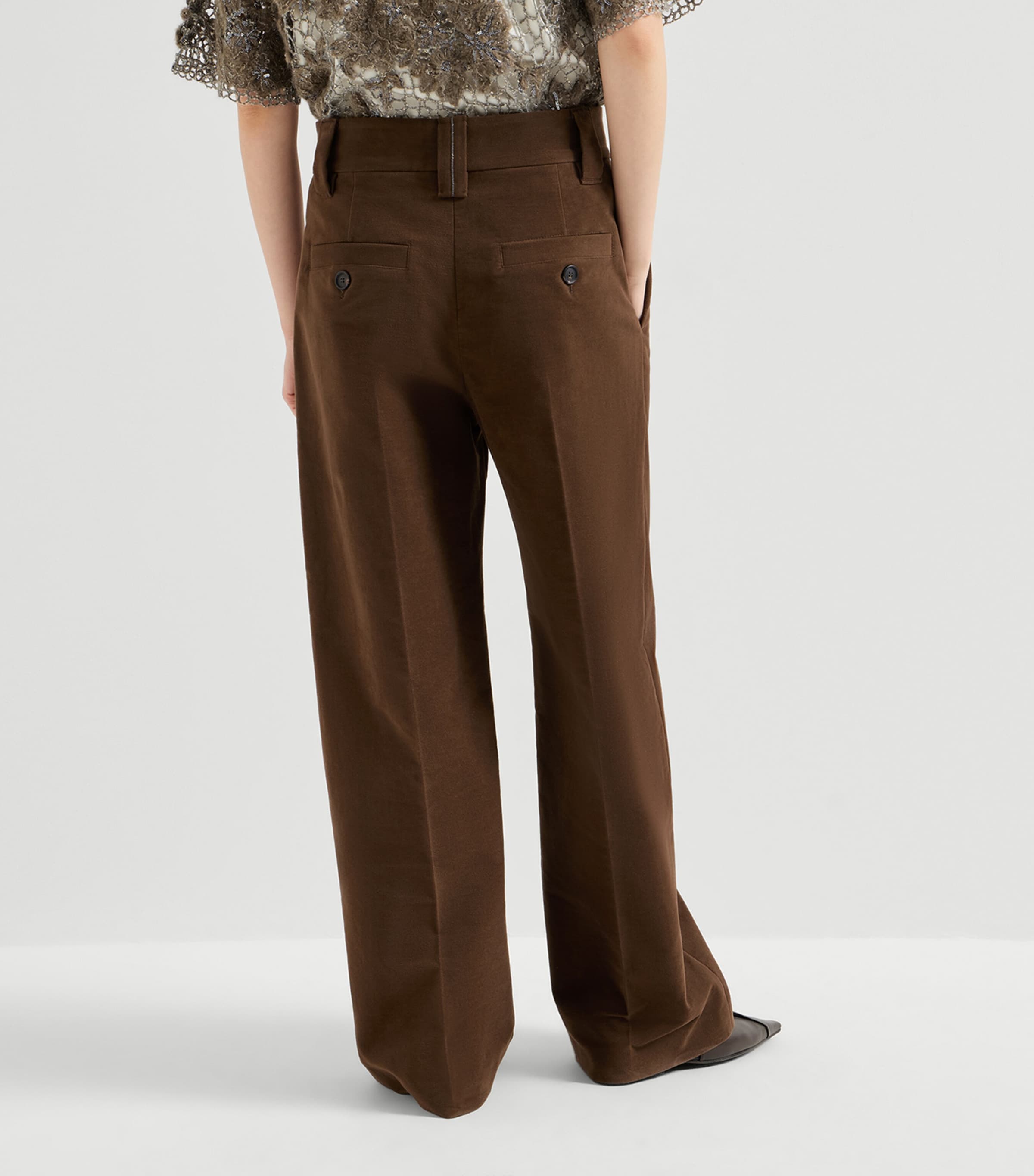 Brunello Cucinelli Womens Moleskin Sartorial Trousers Image 5