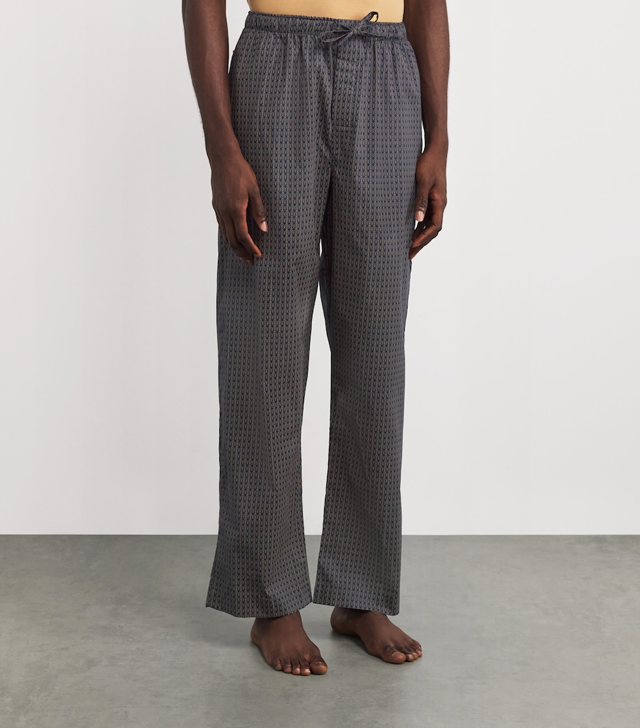 Cotton Jungle Leaf Print Boxer Shorts NAVY Image 3