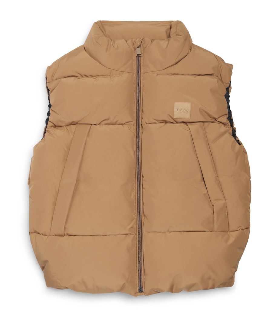 BOSS Kidswear Quilted Logo Patch Gilet (4-16 Years) Cookie Image 1
