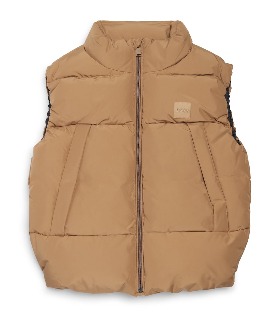 BOSS Kidswear Quilted Logo Patch Gilet (4-16 Years) Cookie