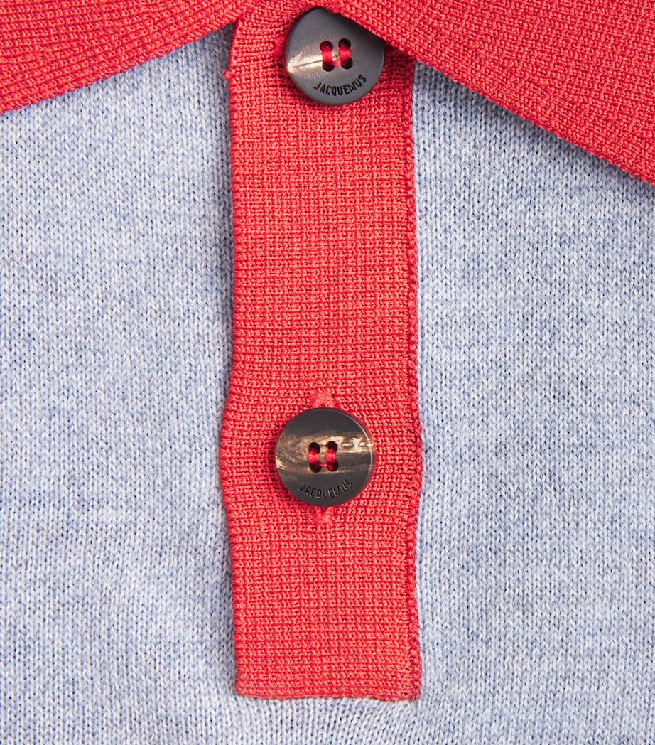 Jacquemus Mens Stretch-Wool Arlequin Polo Shirt Mlt Clr Ranbw Image 6