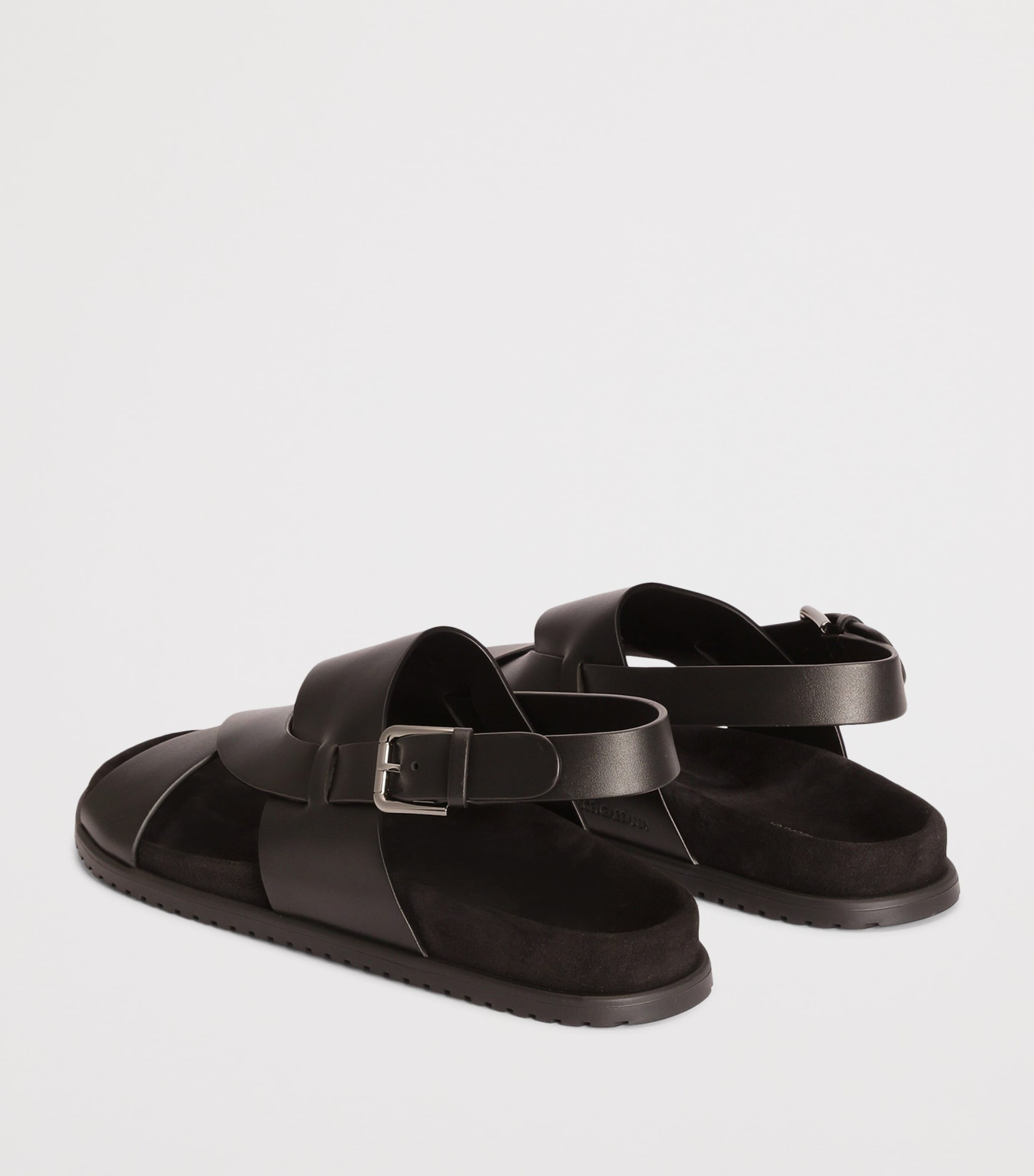 Dolce&Gabbana Leather Cross-Strap Sandals Black Image 3