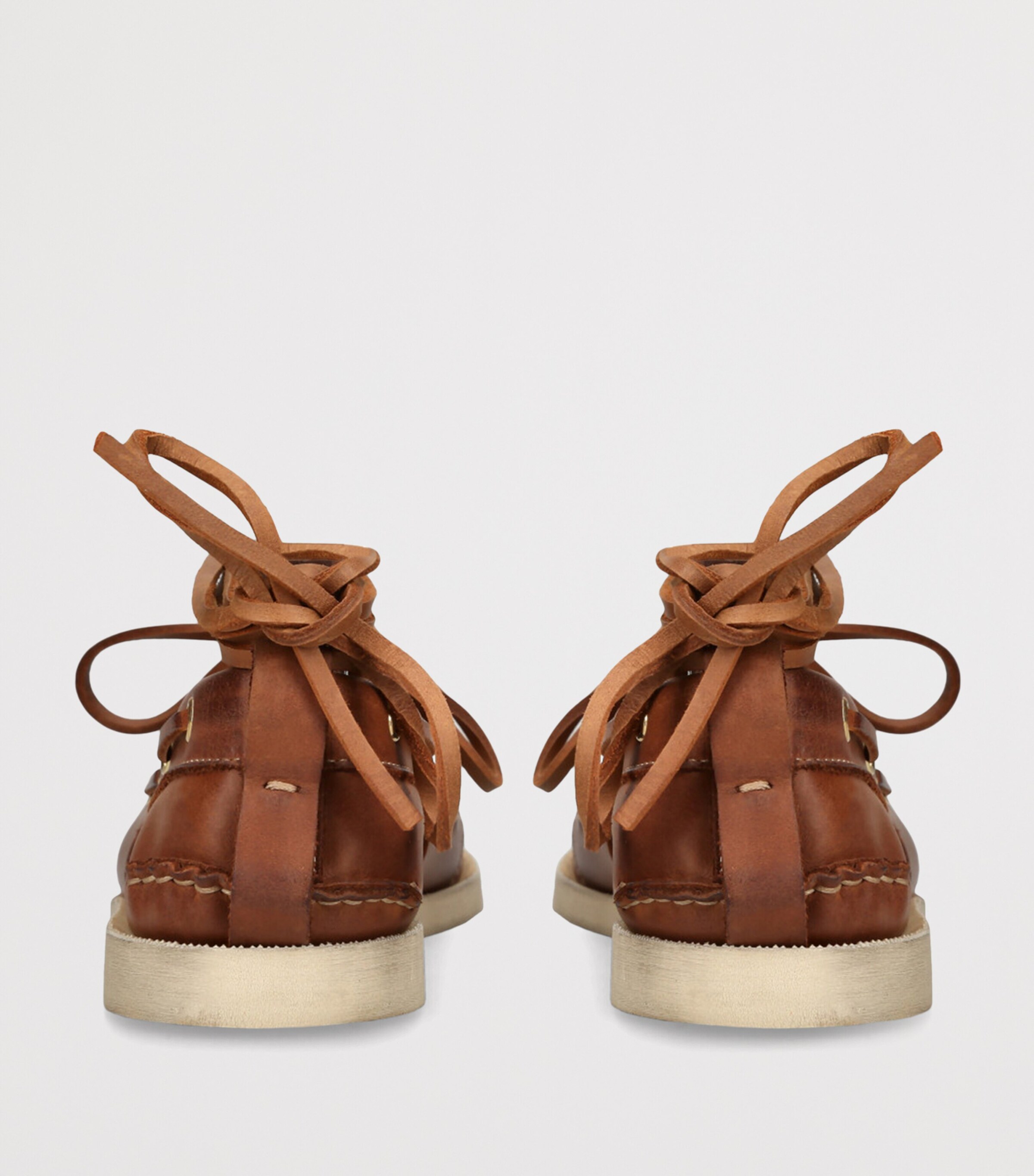 Golden Goose Leather Barca Boat Shoes Tan Image 4
