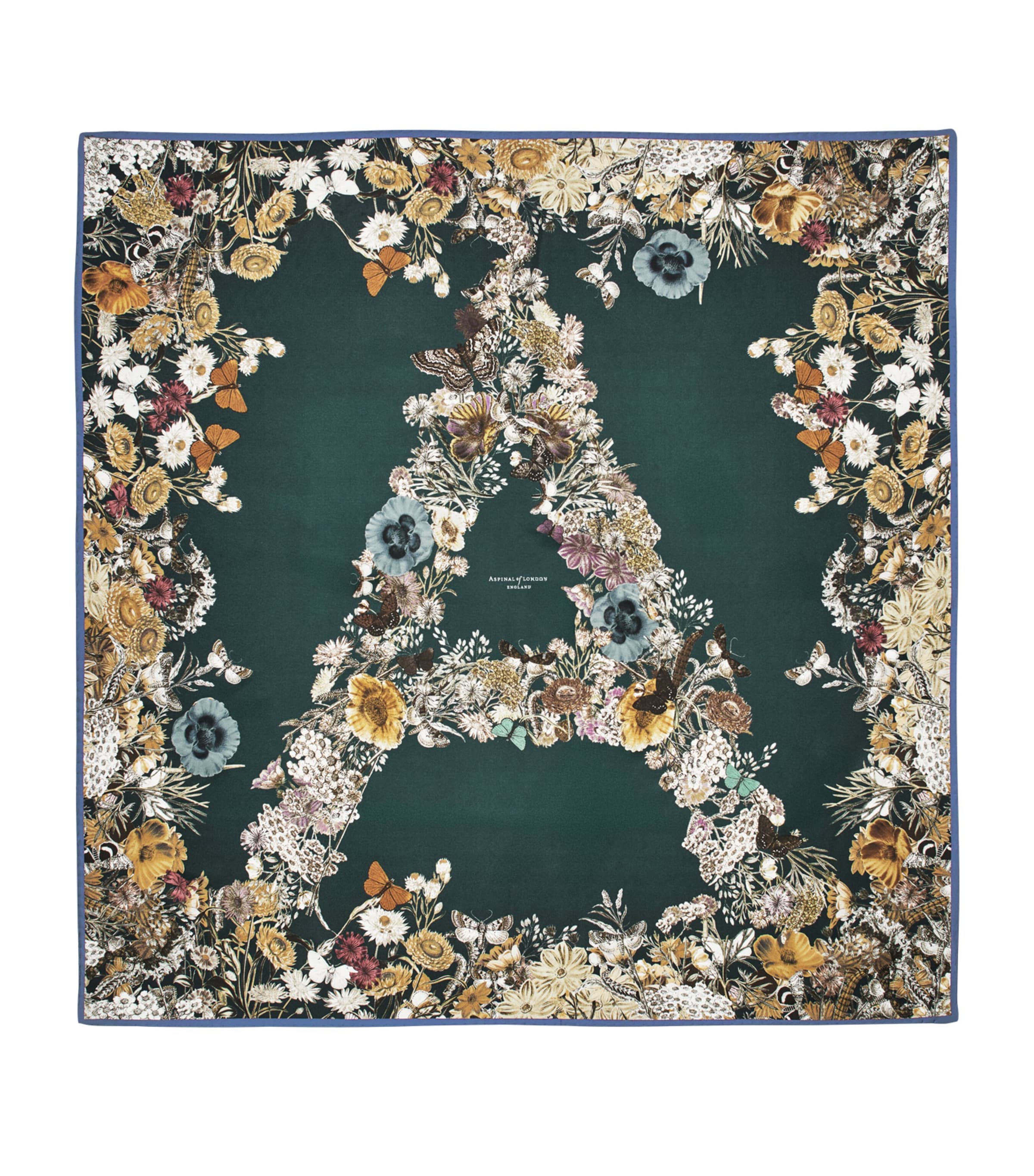 Silk Floral Monogram Scarf ALPINE Image 1
