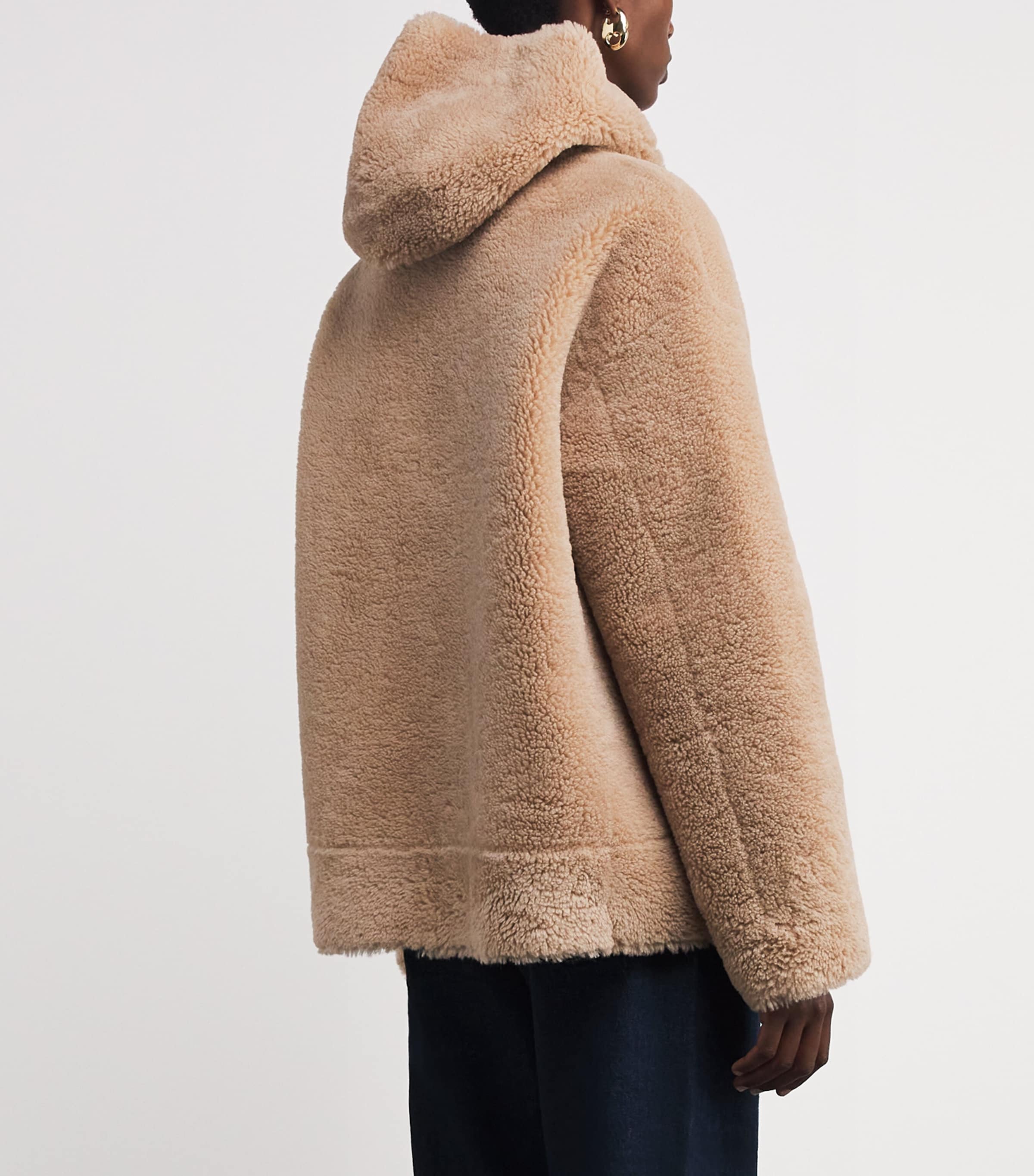 Faux Shearling Reversible Coat CAMEL Image 4