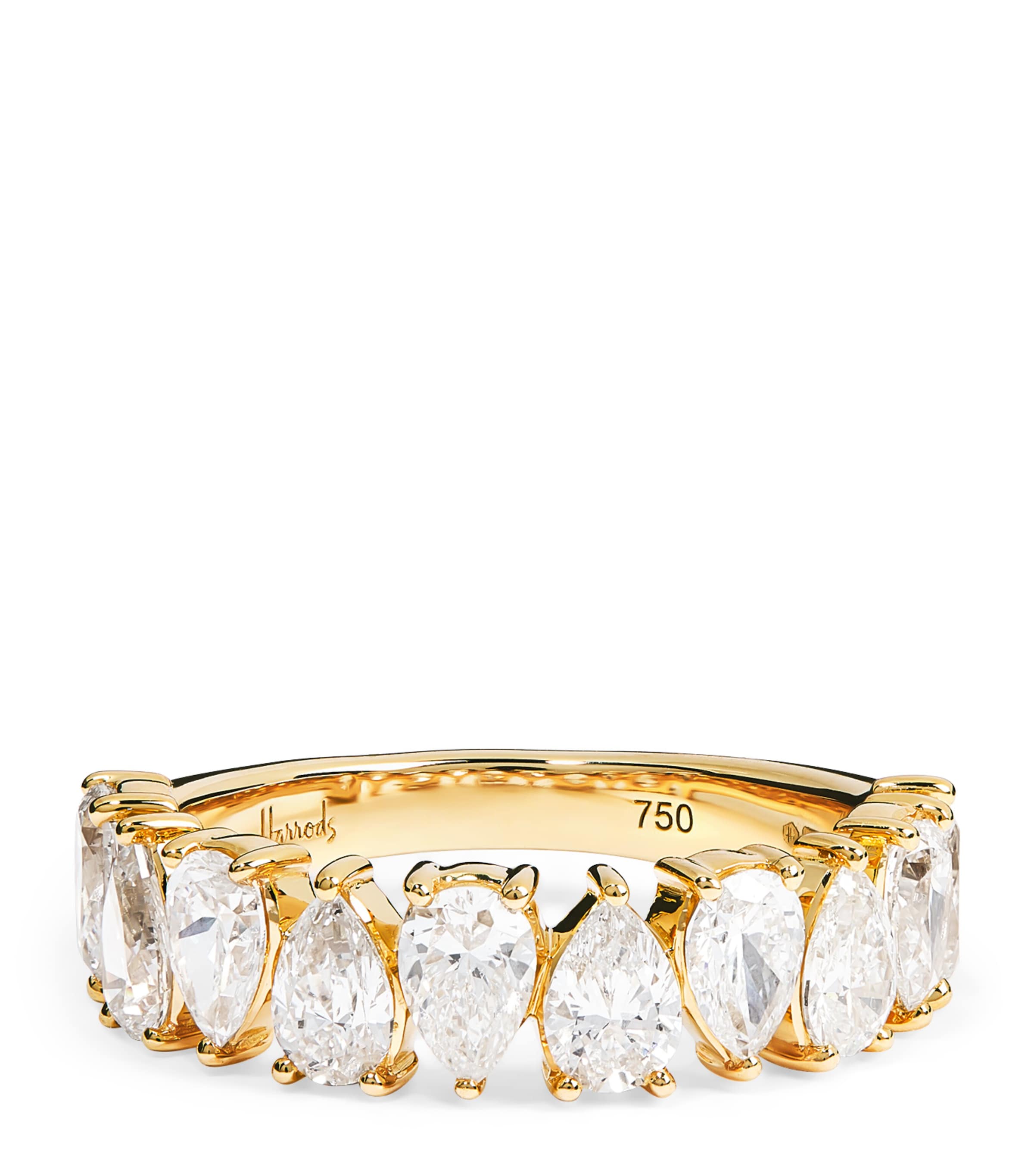 Harrods Yellow Gold And Diamond Eternity Ring In Gold