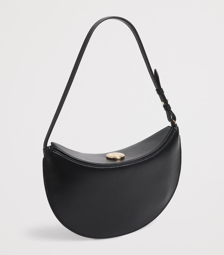 Small Leather Ovalo Shoulder Bag 990 BLACK Image 3
