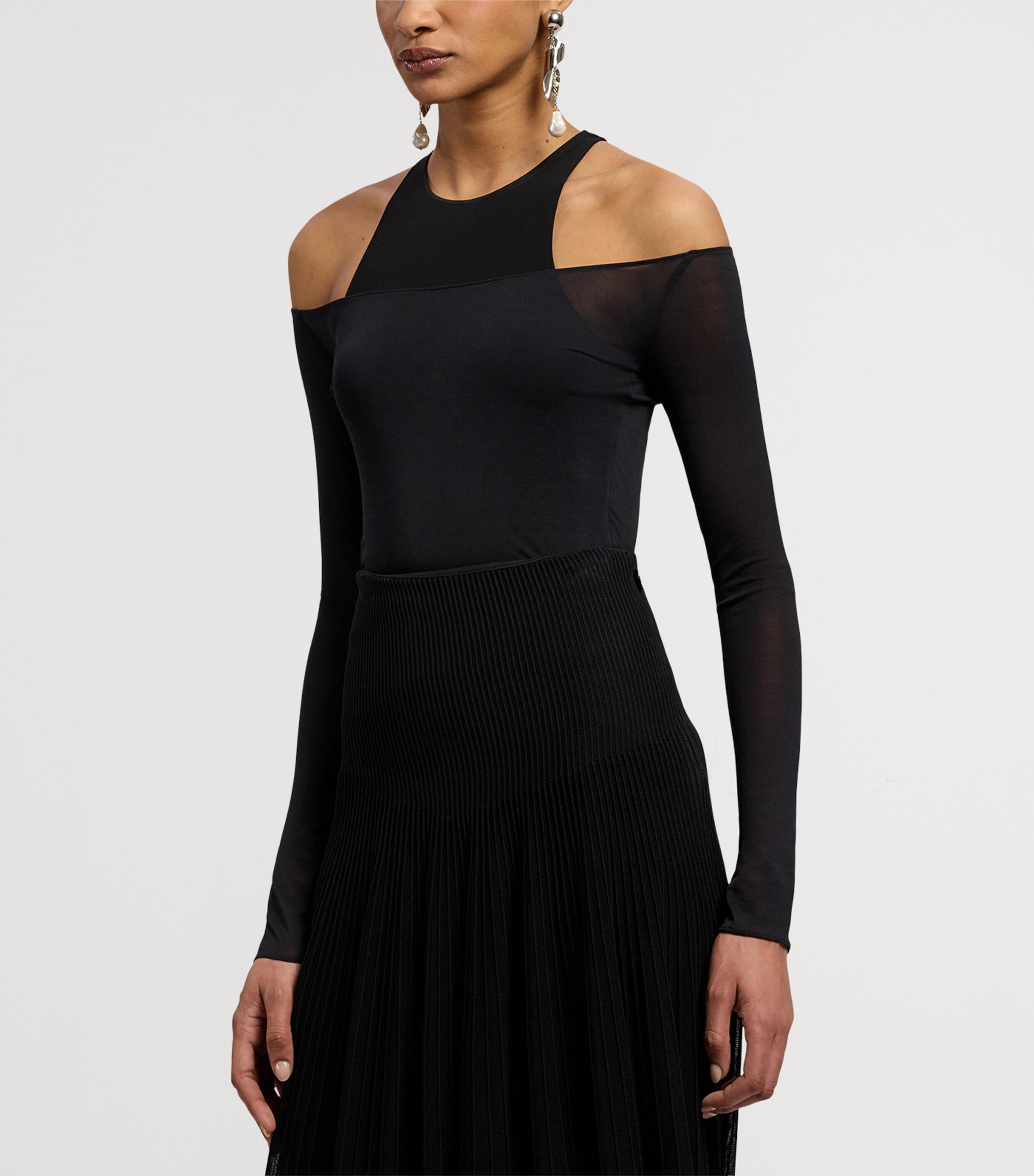 Ralph Lauren Collection Womens Mulberry Silk Layered Maxine Top Black Image 6