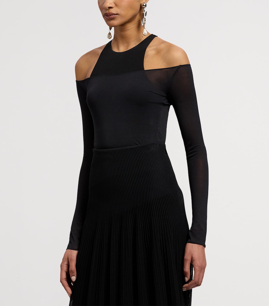 Ralph Lauren Collection Womens Mulberry Silk Layered Maxine Top Black Image 6