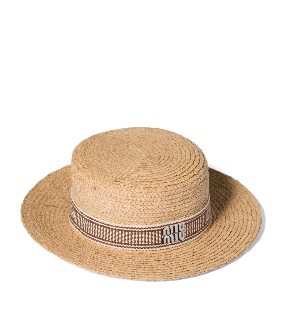 Miu Miu Raffia Logo Hat