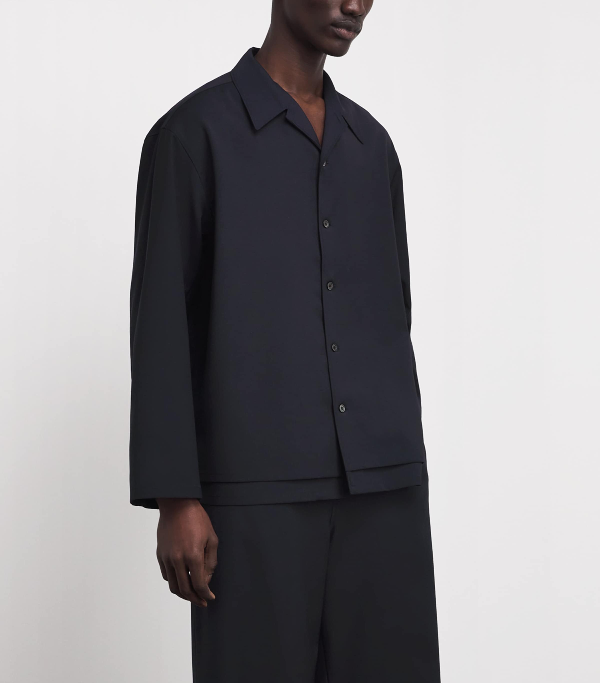 Le 17 Septembre Camp Collar Oversized Shirt Navy Image 3