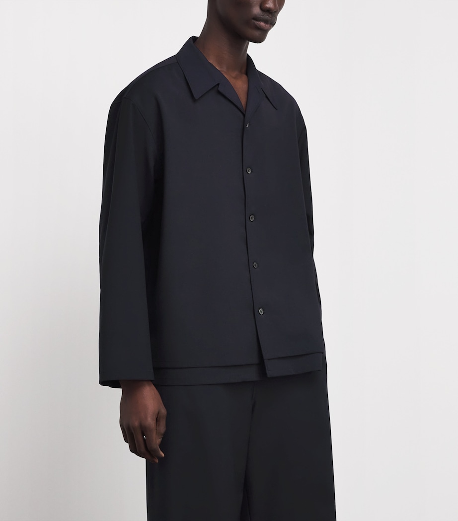 Le 17 Septembre Camp Collar Oversized Shirt Navy Image 3
