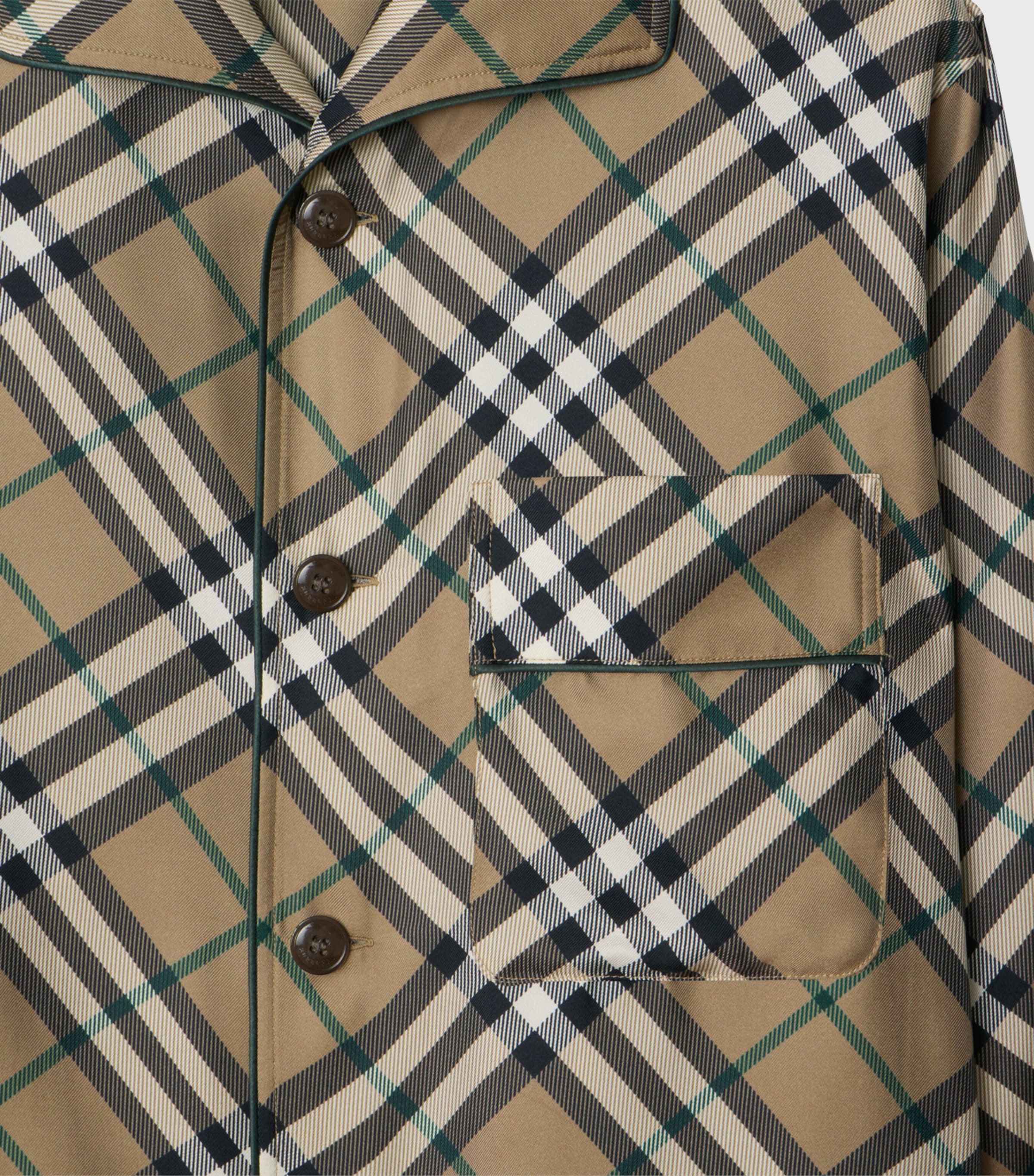 Burberry Womens Silk Check Pyjama Shirt Linden Ip Check Image 4