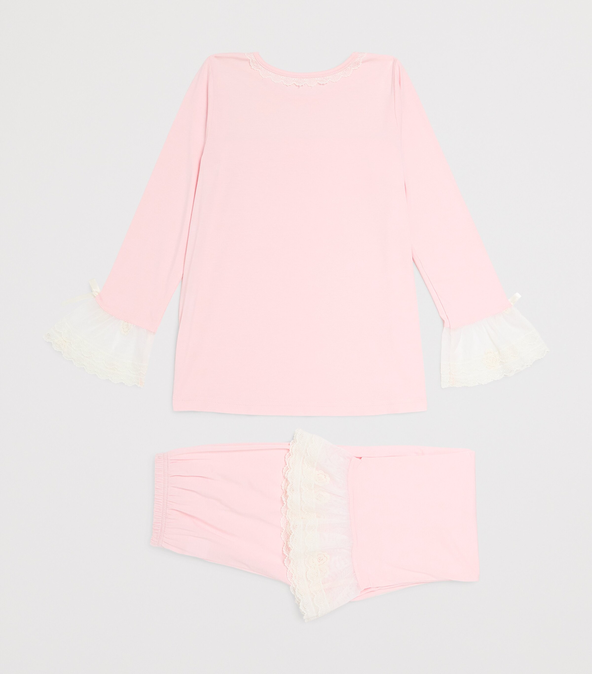 Lace-Trim Alana Pyjama Set (2-12 Years) PALE PINK Image 2