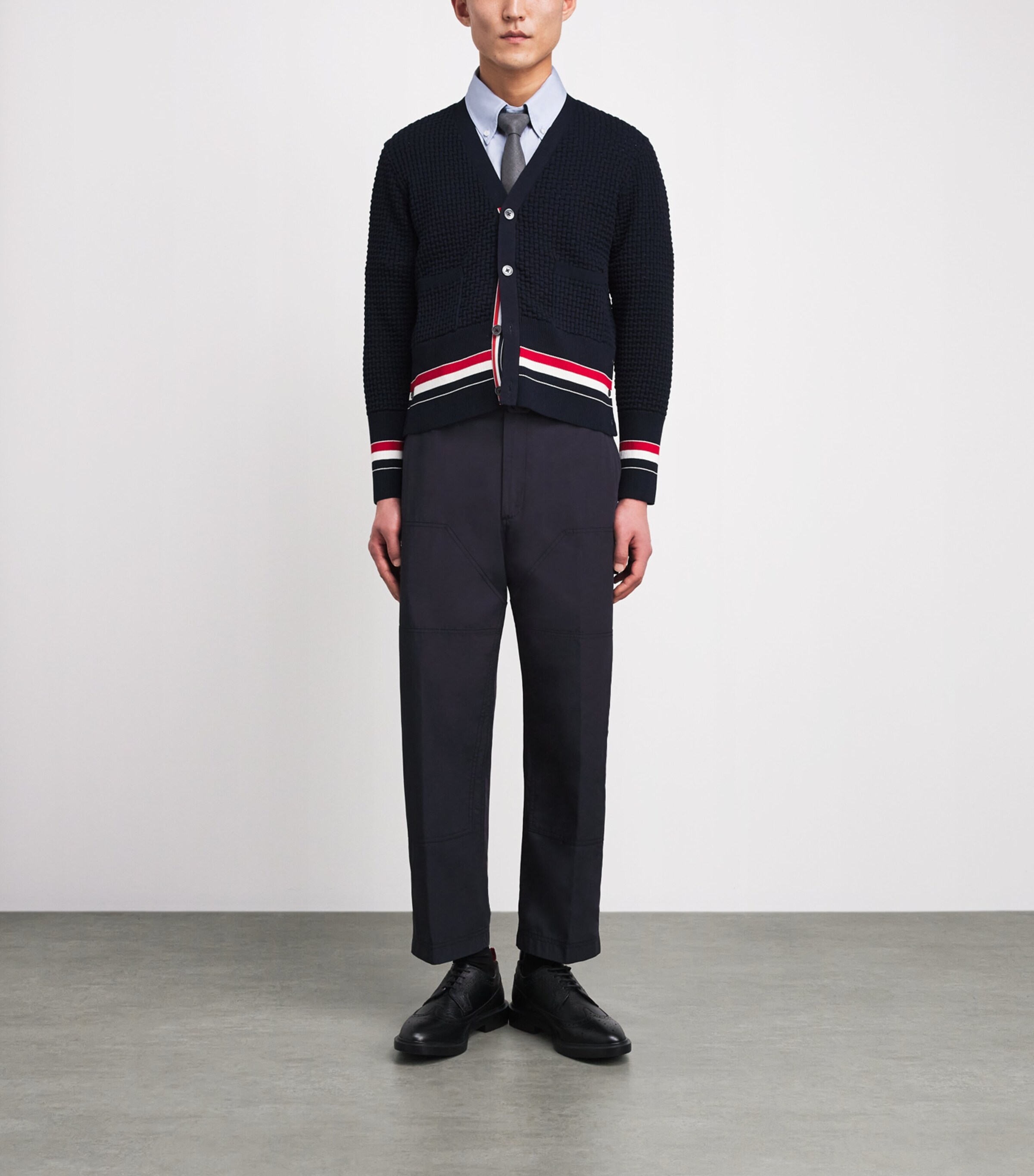 Thom Browne Blue Cotton Poplin Tennis Shirt | Harrods US